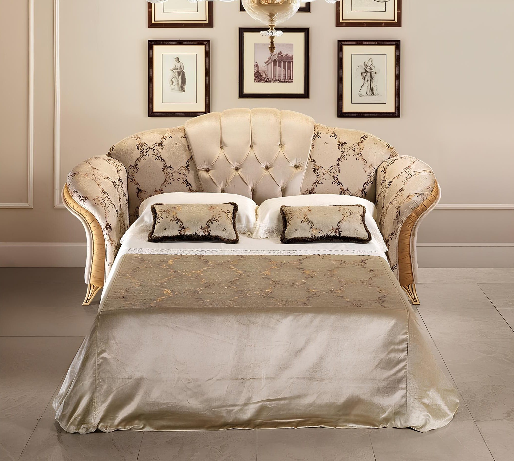 Xlmoebel 3-Sitzer Couch mit Bettfunktion aus Textil Stoff von arredoclassic, 1 Teile, Made in Europa