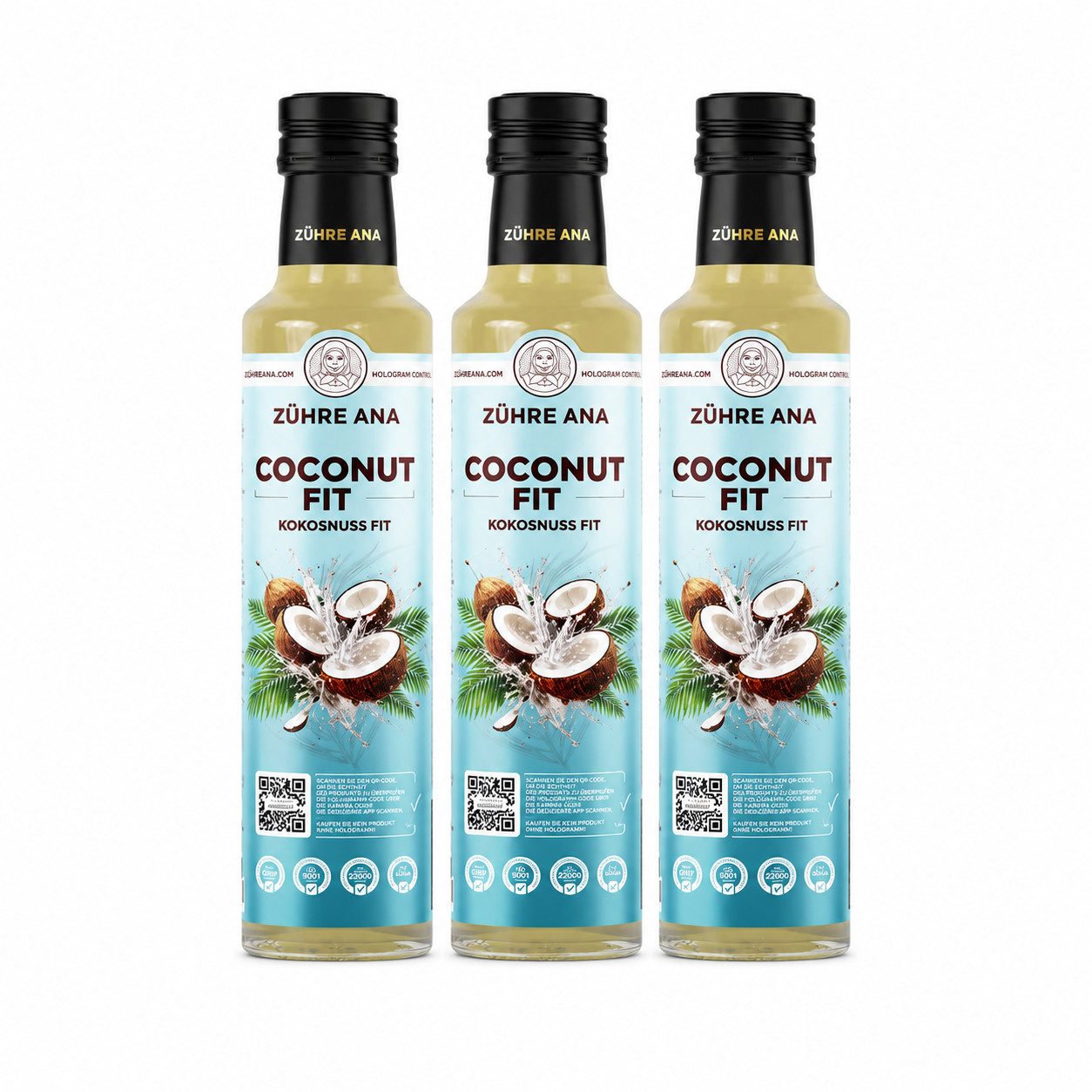 Zühre Ana® Sirup Coconut Fit Sirup – Kokos Chia Erfrischungsgetränk, 250 ml, Ein leichter und erfrischender Geschmack für den Alltag
