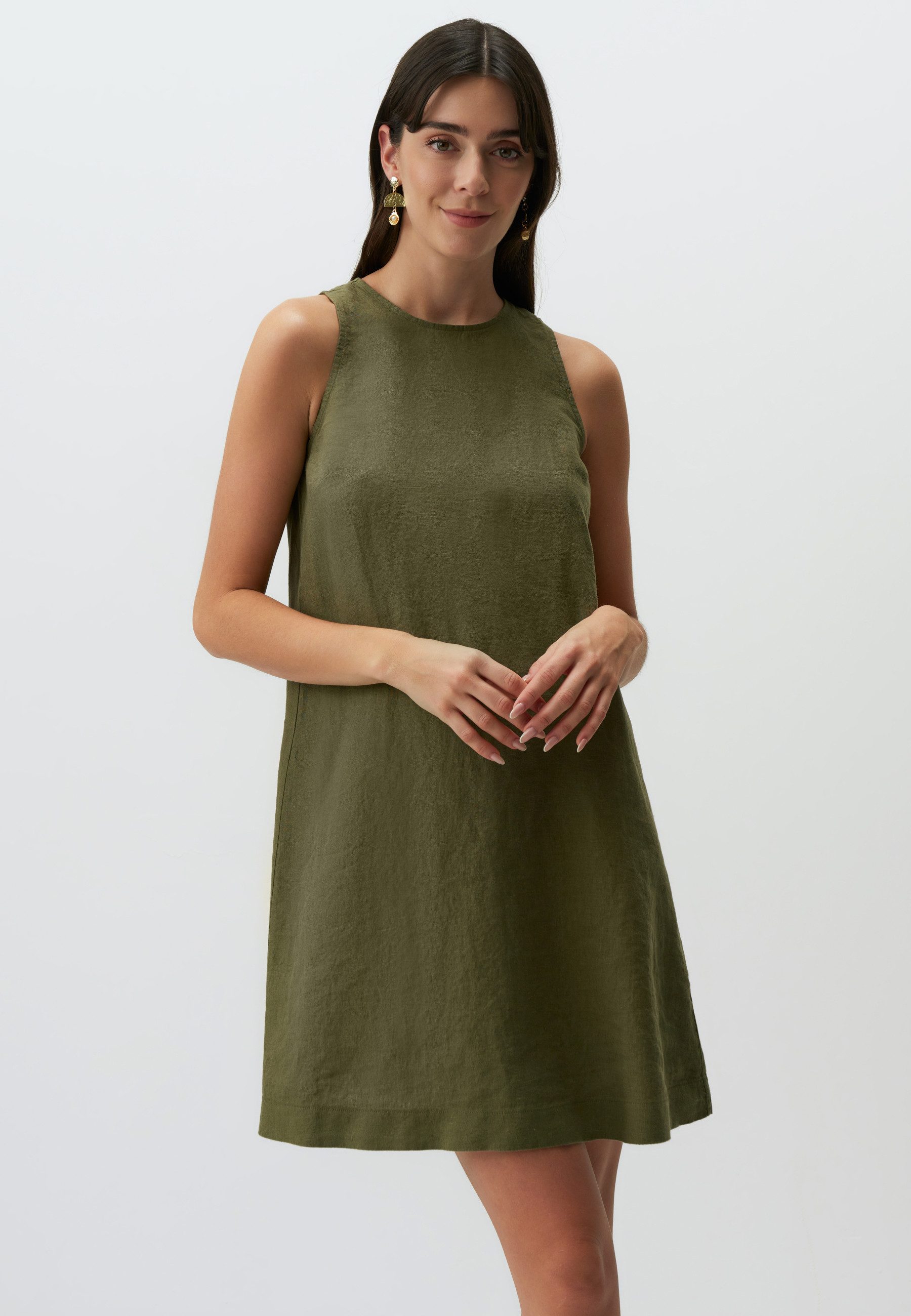 Jimmy Key Minikleid Ärmelloses Leinenkleid Mit günstig online kaufen