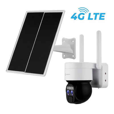 LUVISION LV-G-2043 Überwachungskamera (Außenbereich, 1-tlg., 4G / LTE PTZ Solar Akku Überwachungskamera Kamera für SIM Karte, 12 x optischer Zoom, Sirene, Duo Objektiv, Gegensprechfunktion)