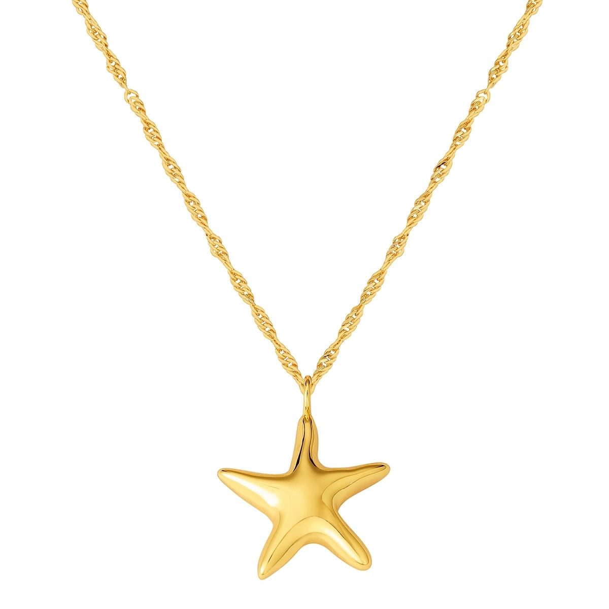 Silberkette Seestern gelbgold