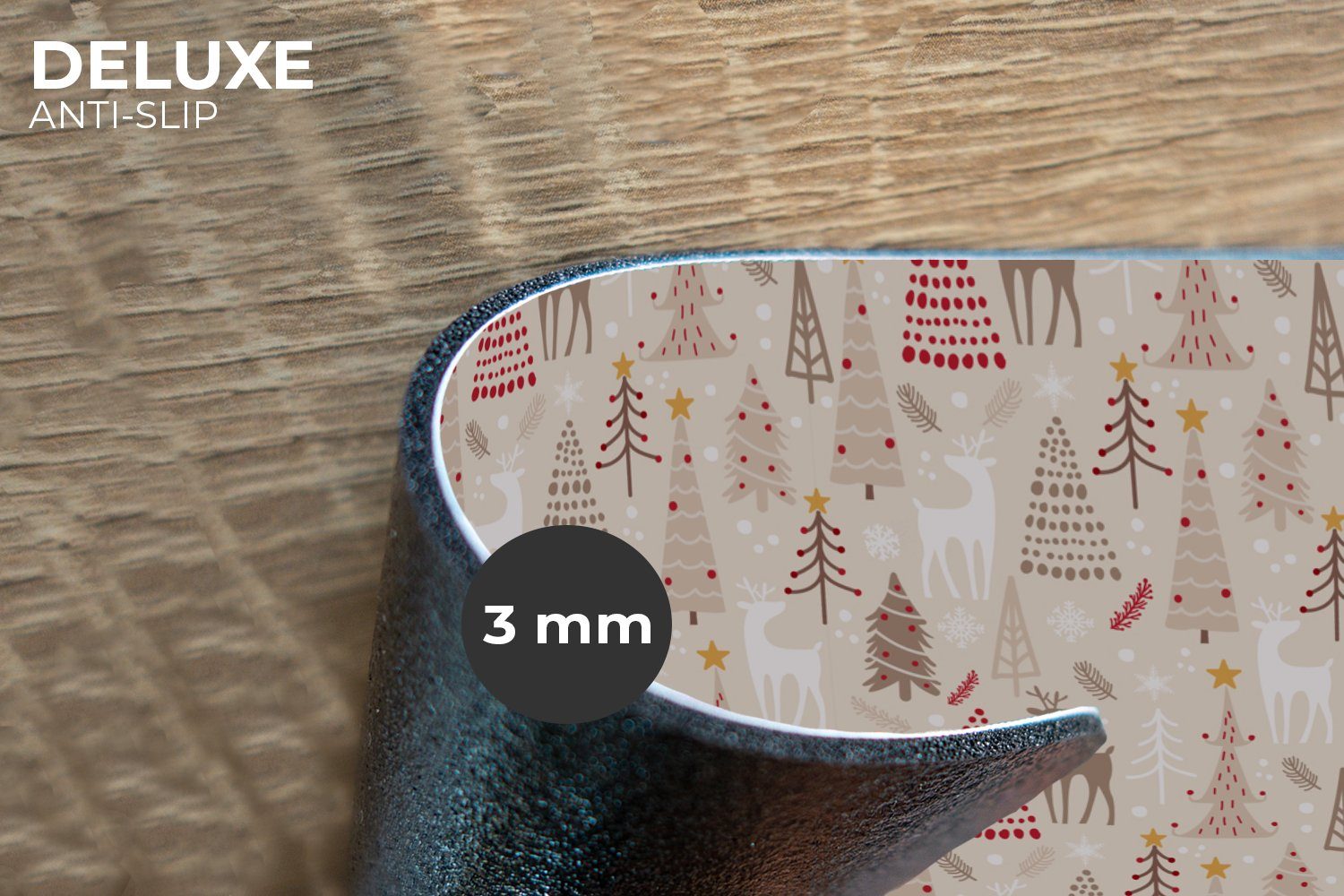 MuchoWow Platzset Weihnachtsbaum - Rentier - Beige - Muster - Weihnachten, günstig online kaufen