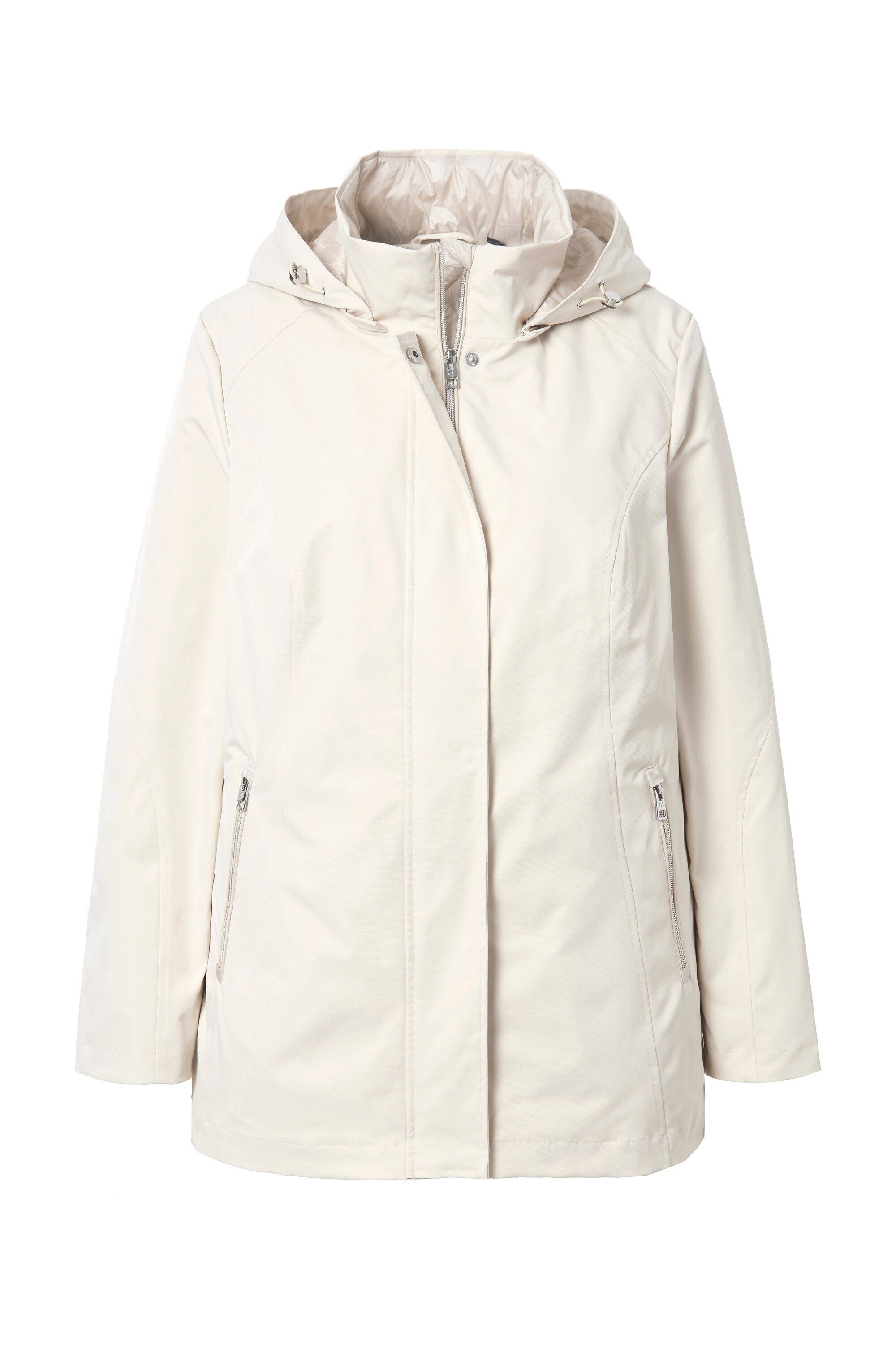 Ulla Popken Parka Softshell-Longjacke wasserdicht 2-Wege-Zipper günstig online kaufen