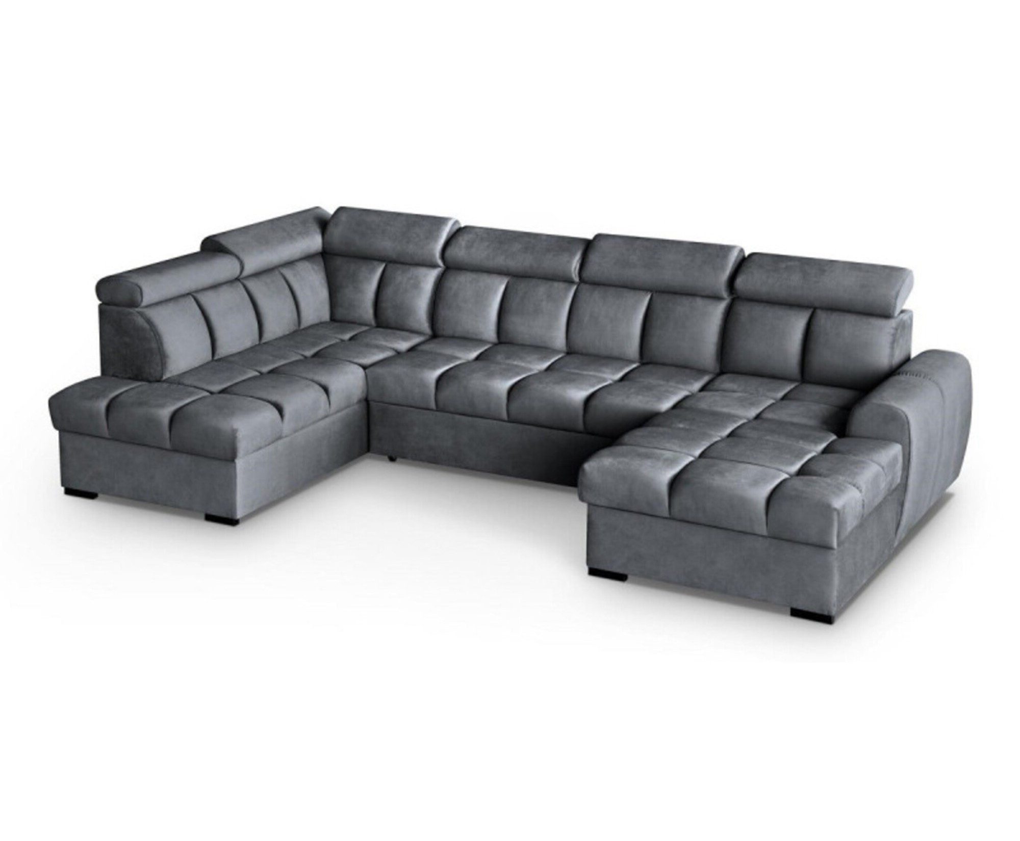 MOEBLO Wohnlandschaft LINOS U, Ecksofa U-Form Cord Sofa Couch Polsterecke U-Sofa mit Bettkasten und Schlaffunktion, mit Relaxfunktion