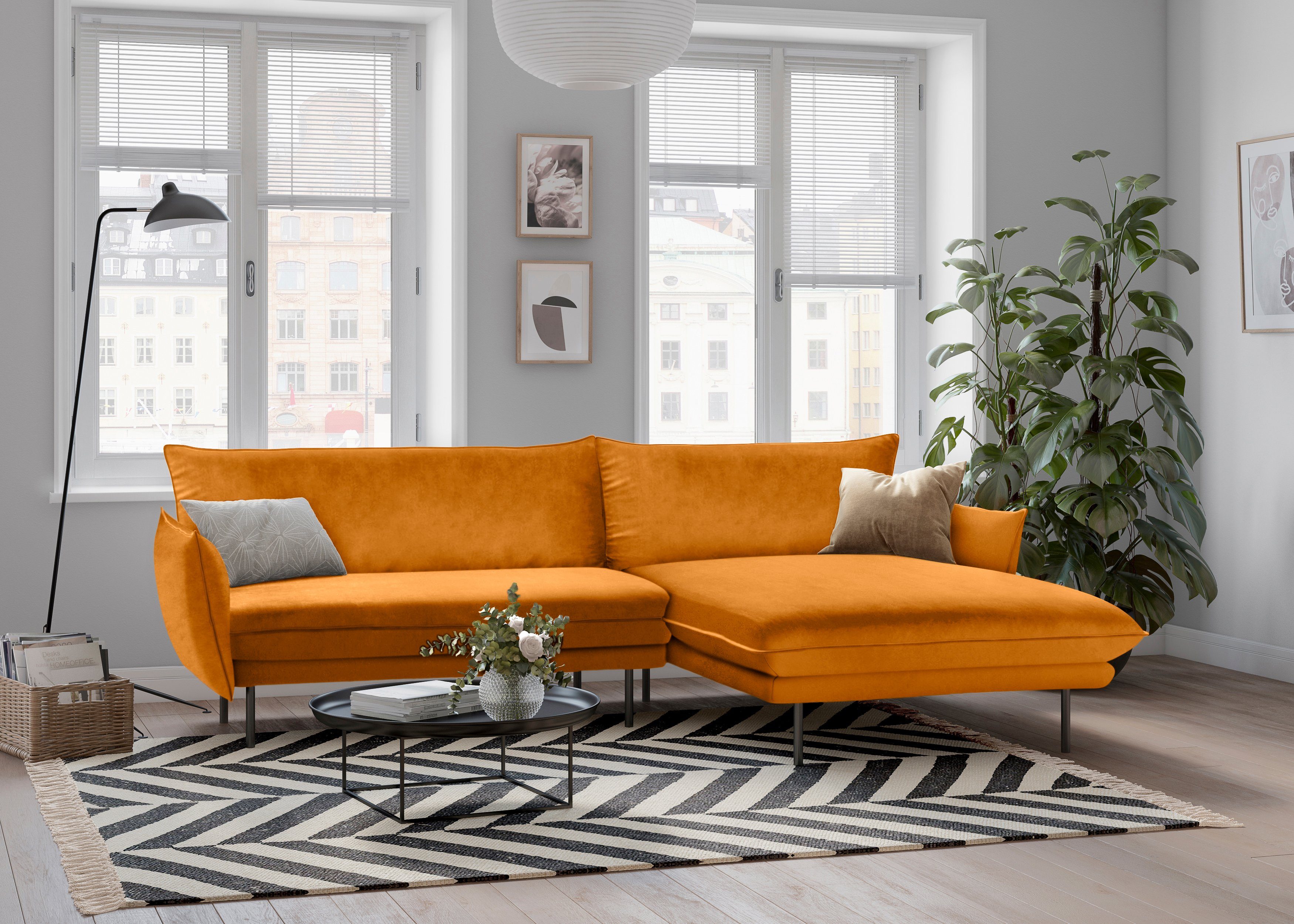OTTO home Ecksofa Stine L-Form, Besonderes Design durch Kissenoptik und Keder, by Morten Georgsen