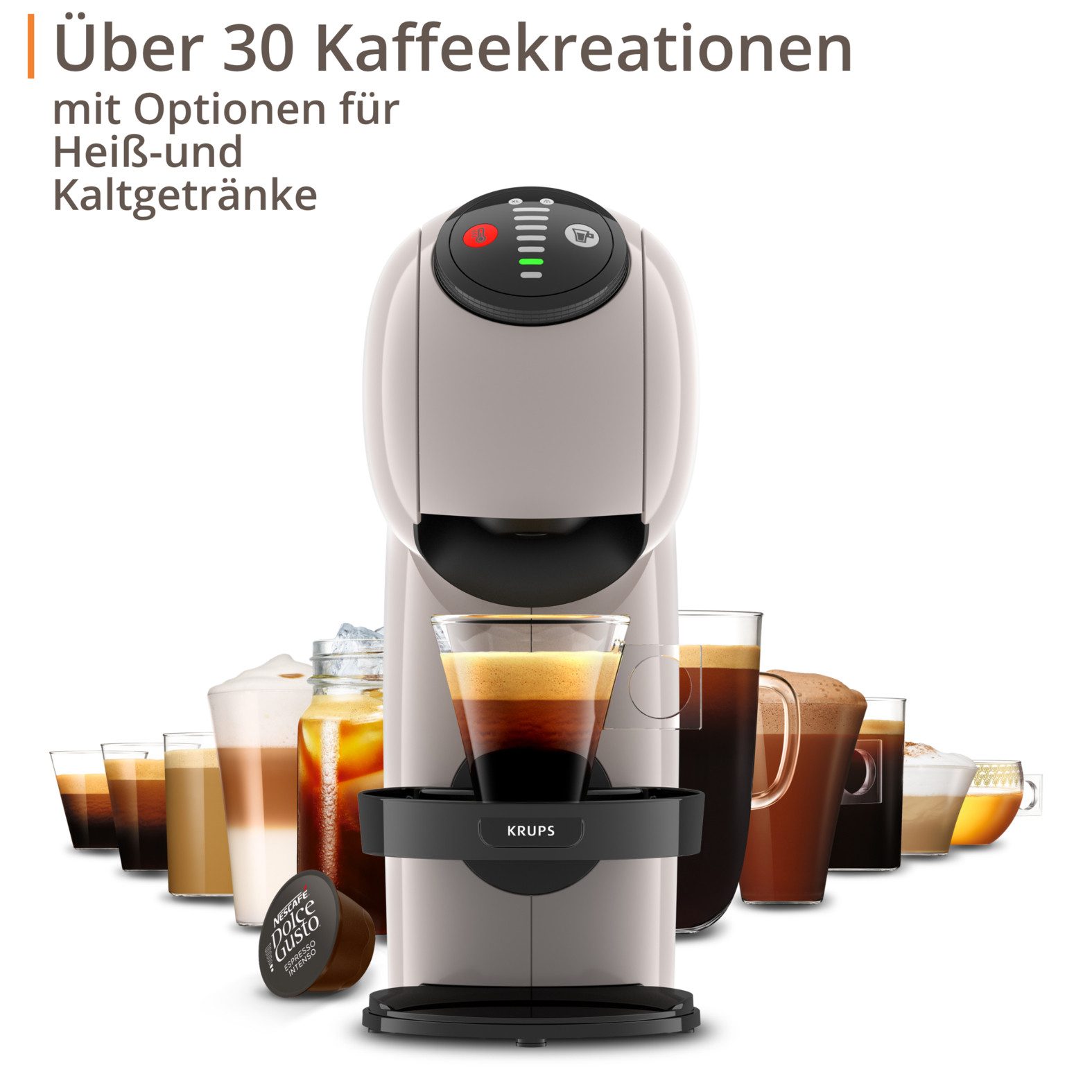 NESCAFÉ® Dolce Gusto® Kapselmaschine KP243A Genio S, Multigetränke-Kapselmaschine, kompakt, Hochdruck, LED-Kontrollrädchen