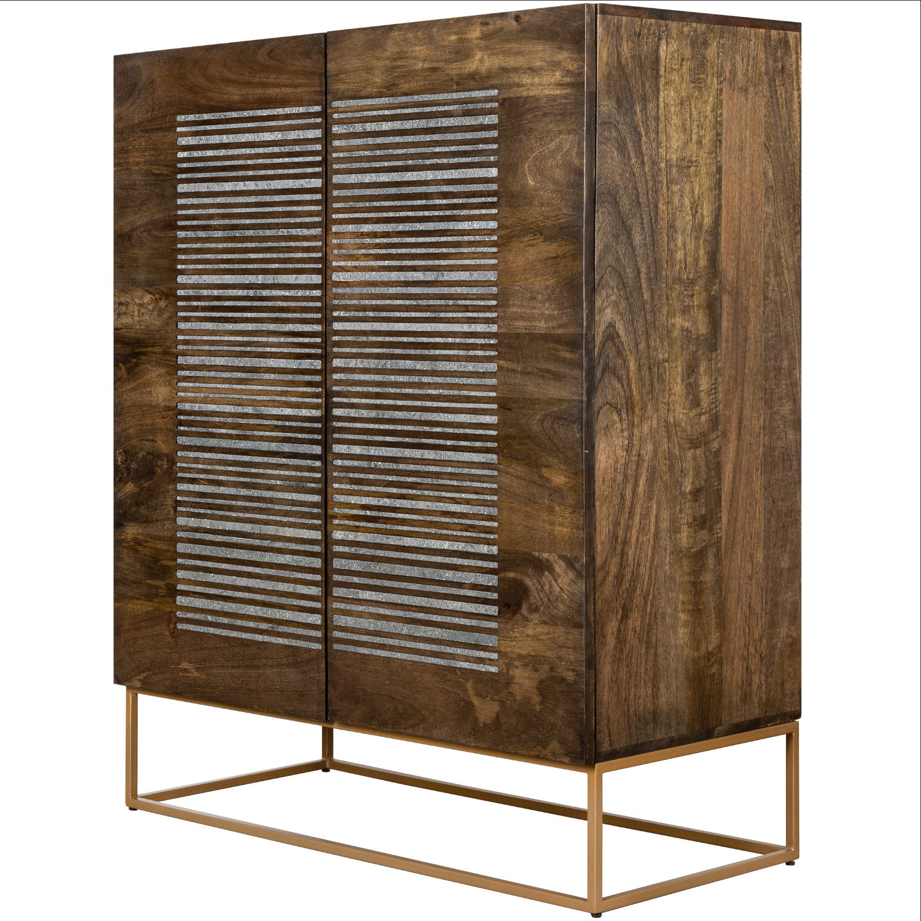 Highboard ONYX 120cm dunkelbraun / gold