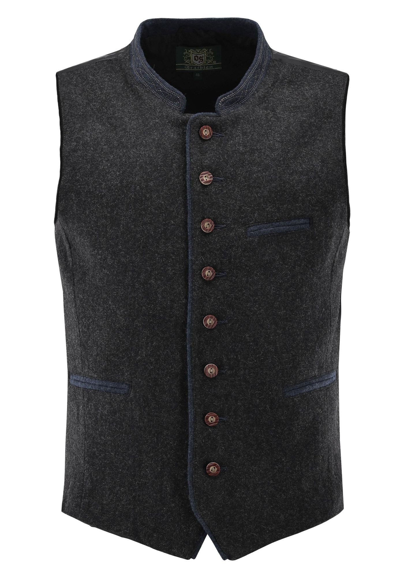OS Trachten Trachtenweste Thoyad Slim Fit, Stehkragen, Wolle