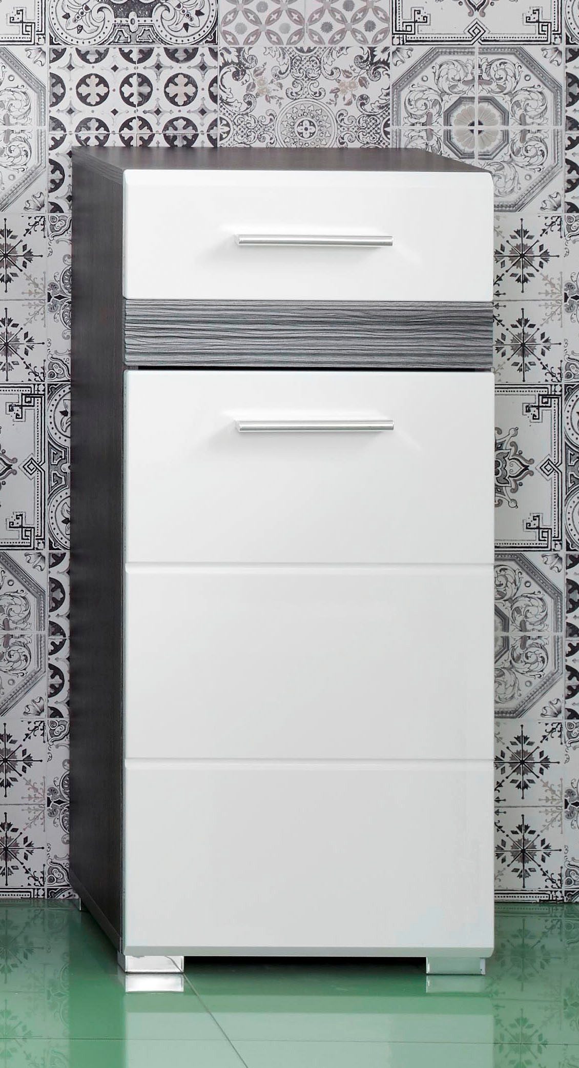 welltime Unterschrank Toulon Kommode mit 1 Tür & 1 Schublade - (B/T/H) 37/31/80 cm