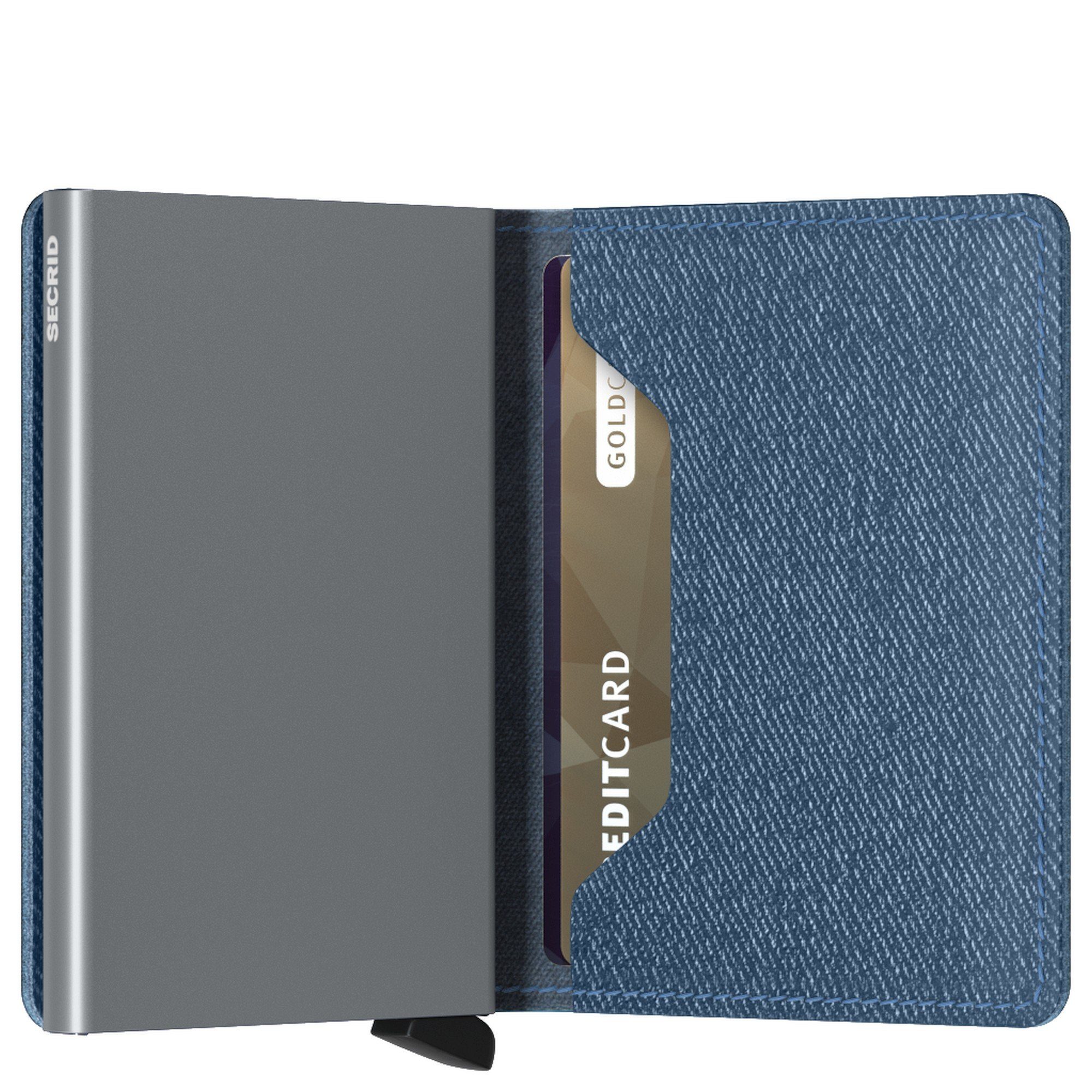 Geldbörse 6cc RFID - jeans (1-tlg) cm 10 Geldbörse SECRID Twist Slimwallet blue