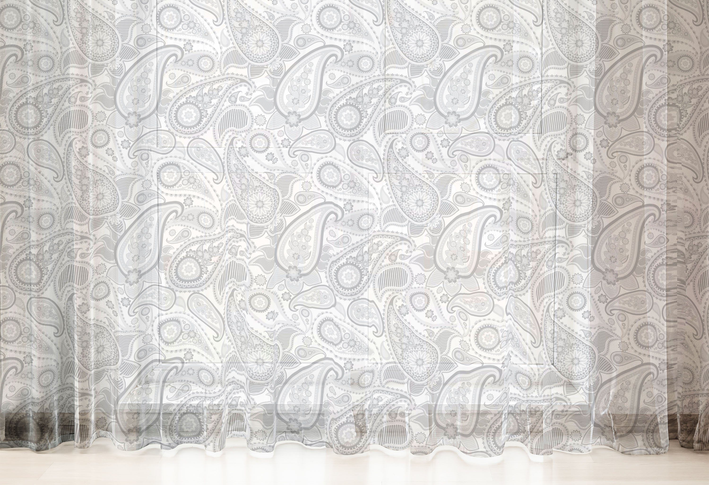 Gardine schiere Drapierung für Hochzeit Party Abakuhaus, Panels, Blatt Paisley Digitales 2 Persian