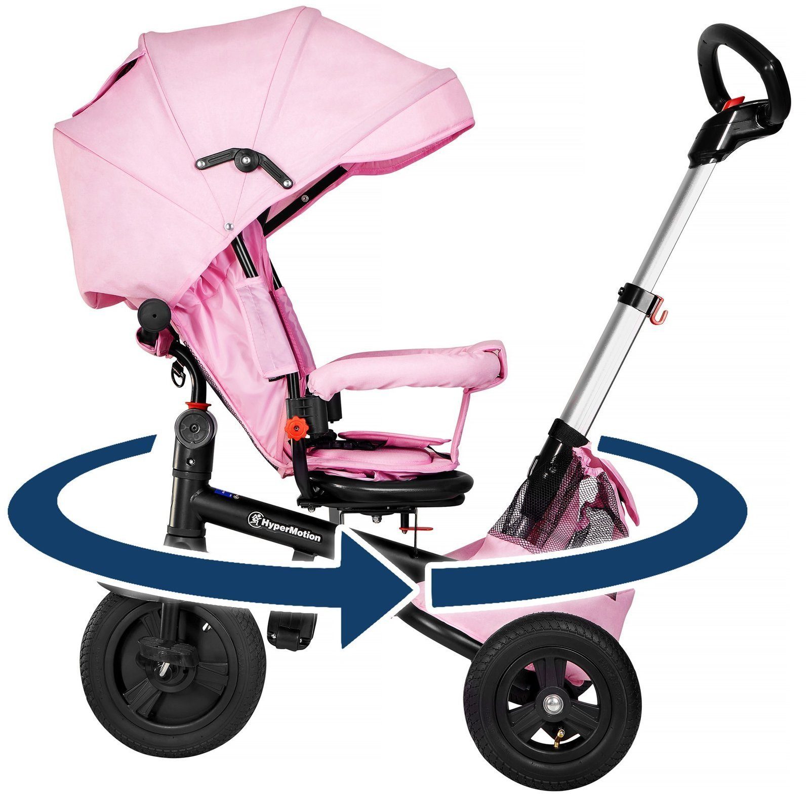 HyperMotion Dreirad Tobi Velar, Kinderdreirad mit schubstange, Rosa