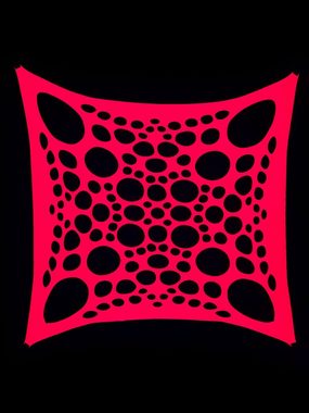 Wandteppich Schwarzlicht Segel Spandex "Space Flower" Pink, 3x3m, PSYWORK, UV-aktiv, leuchtet unter Schwarzlicht