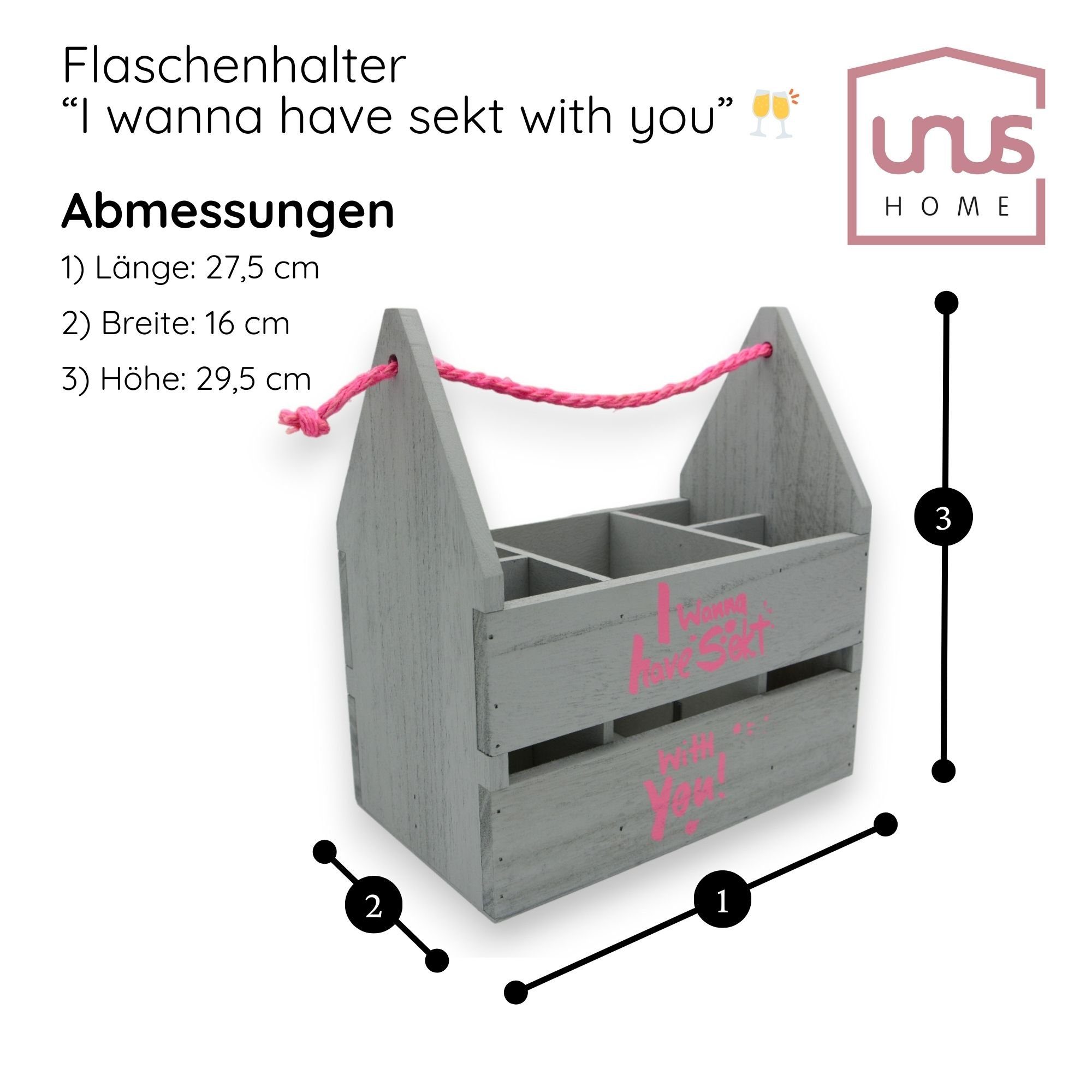 UNUS HOME Flaschenkorb Flaschenträger I wanna günstig online kaufen