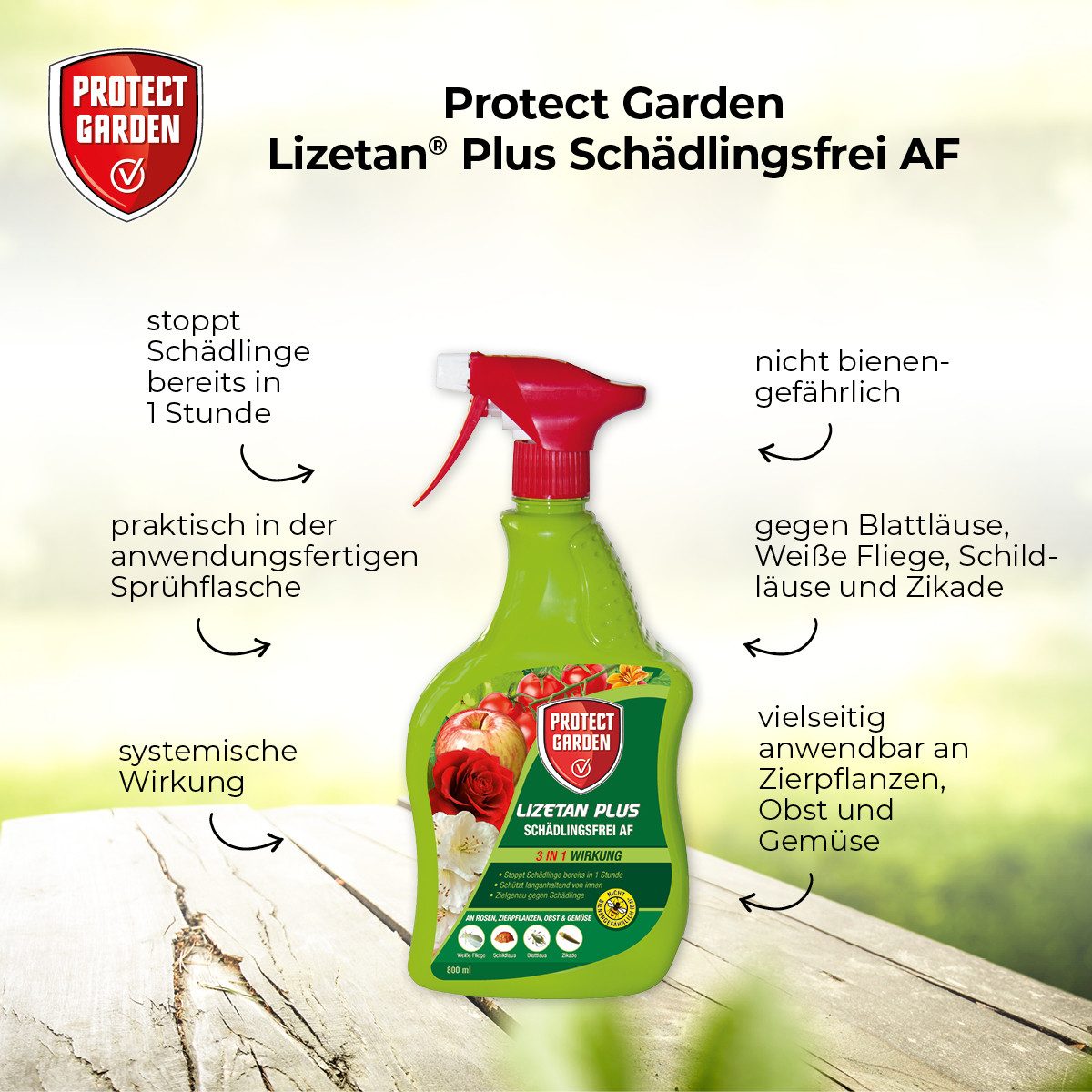 Protect Garden Insektenspray Lizetan Plus Schädlingsfrei AF - 800 ml, 800 ml