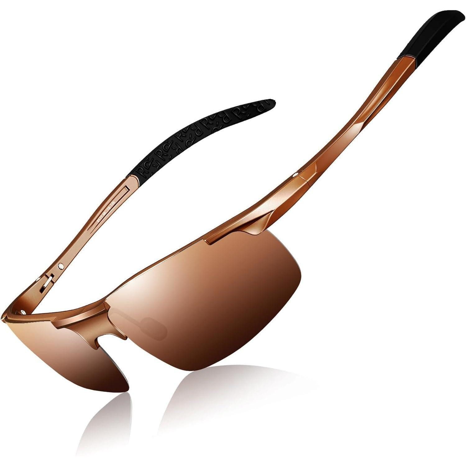 LuxusKollektion Fahrradbrille Sonnenbrille Herren polarisiert UV400 Braun Linse (Nicht Verspiegelt), (1-St)