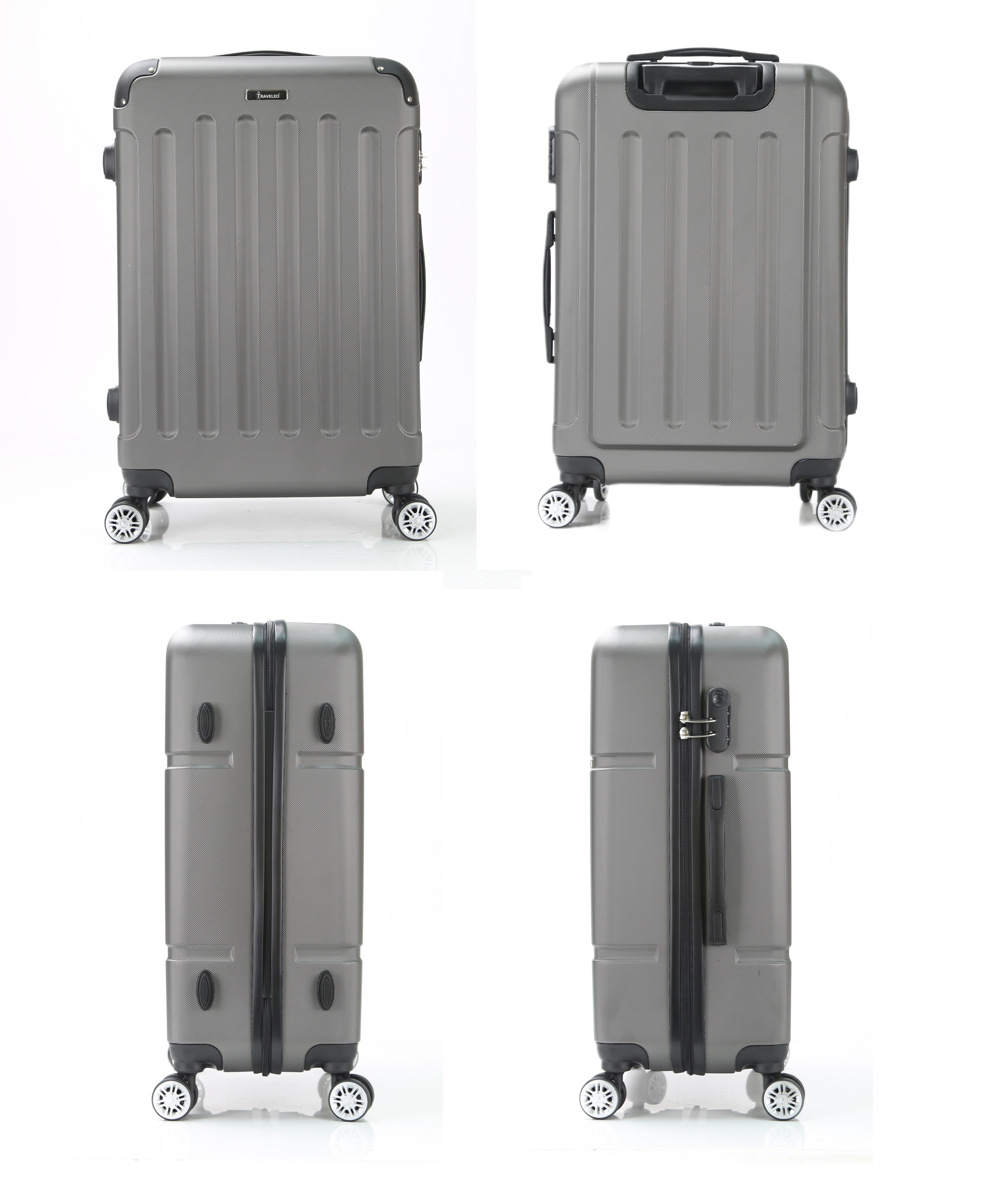 tlg Reisekoffer Koffer tlg) 3 (3 Kofferset Handgepäck, Set Kofferset Hartschale Grau Trolley Cheffinger