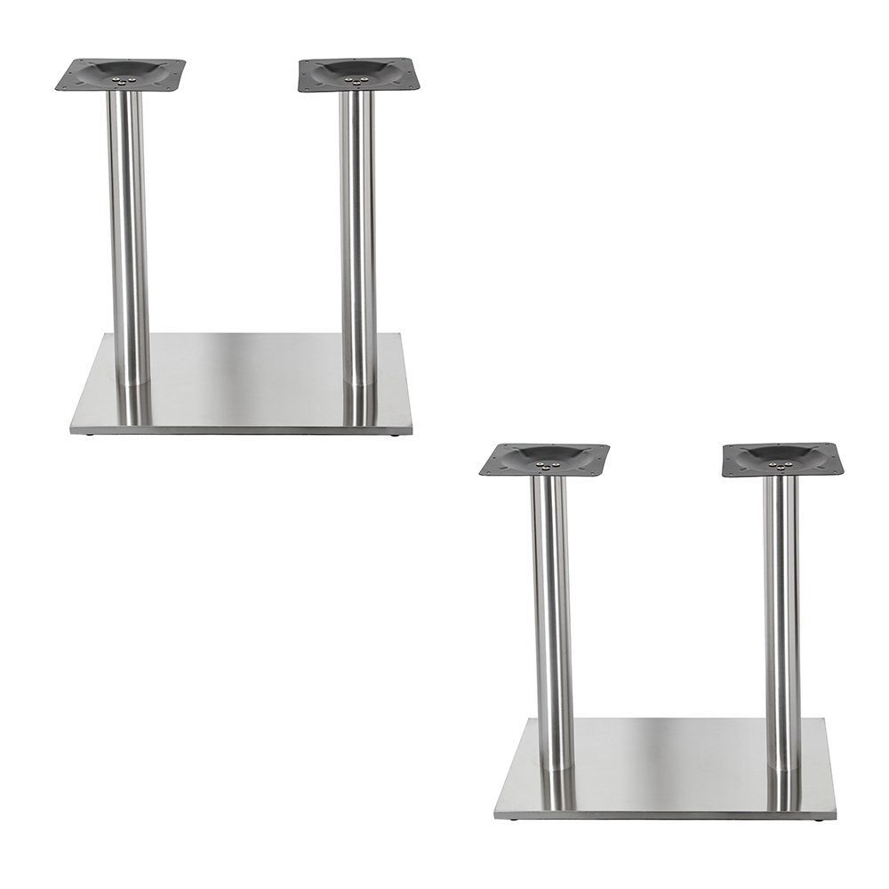 Untergestell 2 Set), x Säule, Tischplattenträger aus Edelstahl Melko Möbelfuß Tischbein (Set, Edelstahl 2er Set