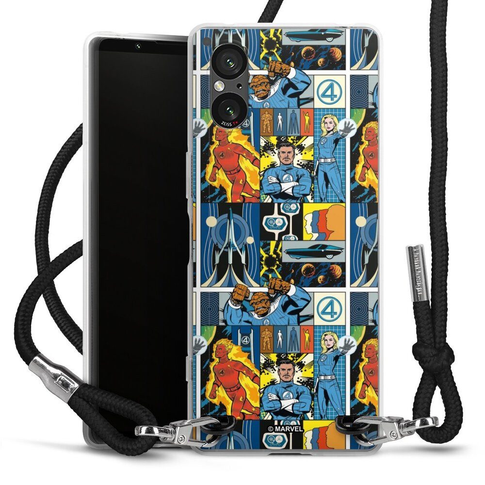 DeinDesign Handyhülle Marvel The Fantastic Four Offizielles Lizenzprodukt, Sony Xperia 5 V Handykette Hülle mit Band Case zum Umhängen