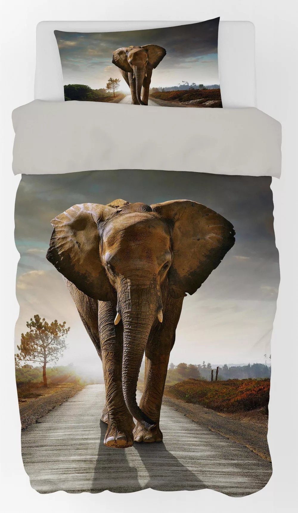 Lau-Fashion Wendebettwäsche Safari Tiere Bettwäsche Set Bettbezug 140×200cm
