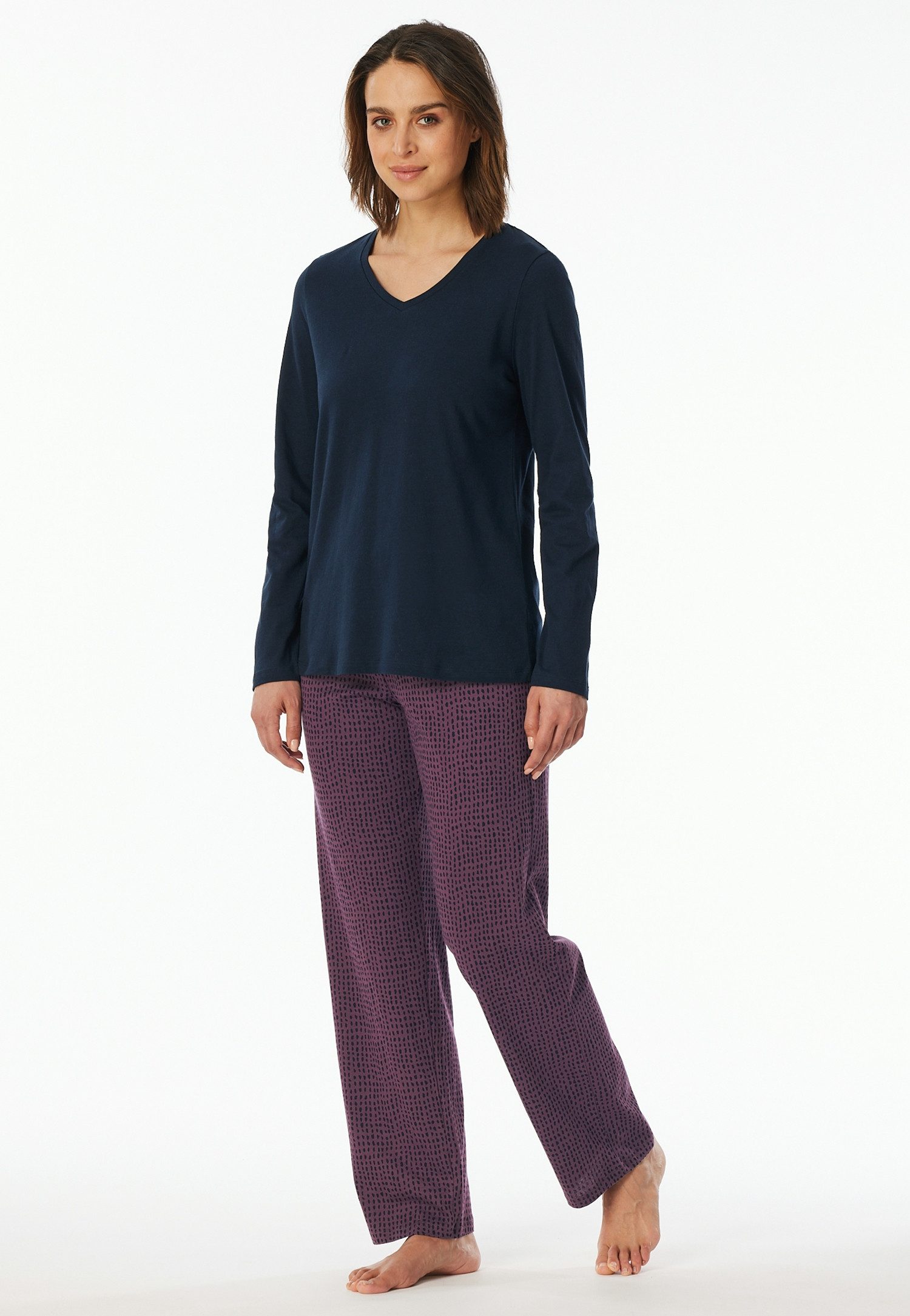 uncover by SCHIESSER Schlafanzug Uncover Nightwear (2 tlg) Baumwolle, Single Jersey-Qulität, langärmelig, bequem, atmungsaktiv