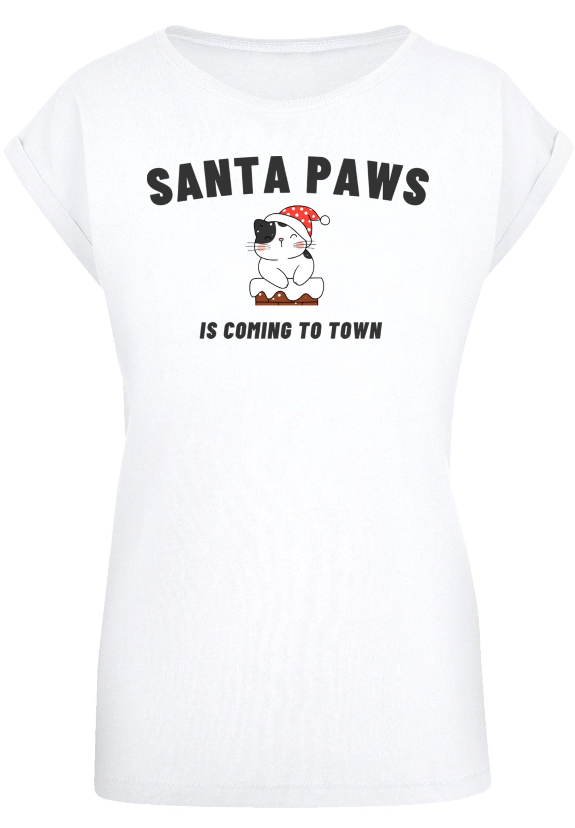 F4NT4STIC T-Shirt Santa Paws Christmas Cat Rock-Musik, Premium Band Qualität