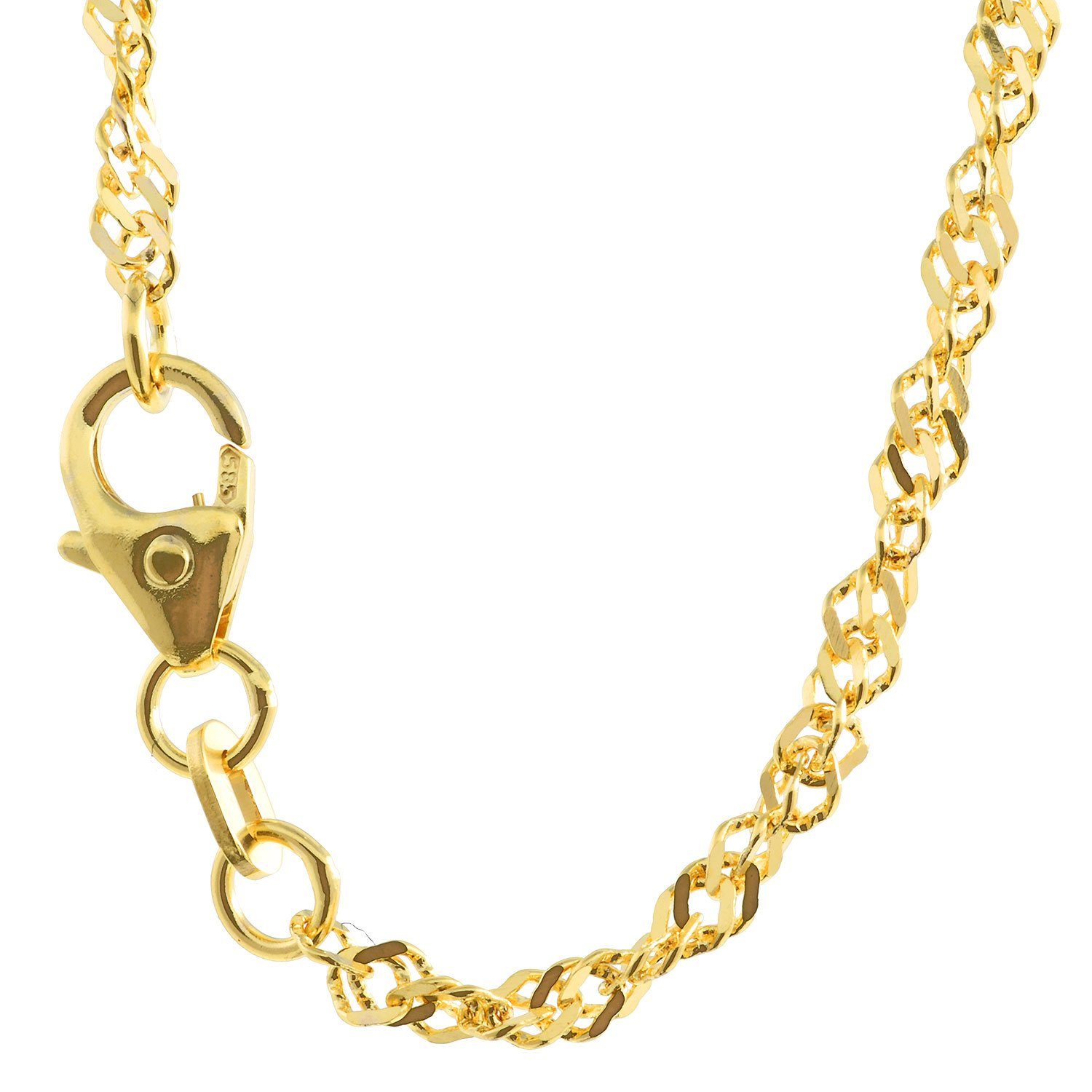 HOPLO Goldkette Goldkette Singapurkette Länge 55cm Breite 2,2mm 58514 Karat Gold, Made in