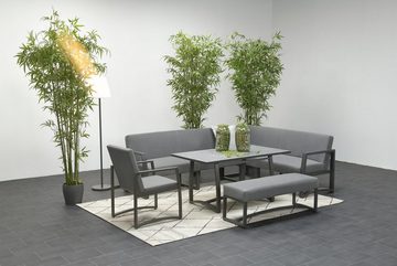 GMD Living Eckbankgruppe AUREUM, (1 Sessel, schwarz, 1-tlg., Gartensessel passend zu AUREUM Sitzguppe schwarz), moderne Garten Essgruppe im edlen Look