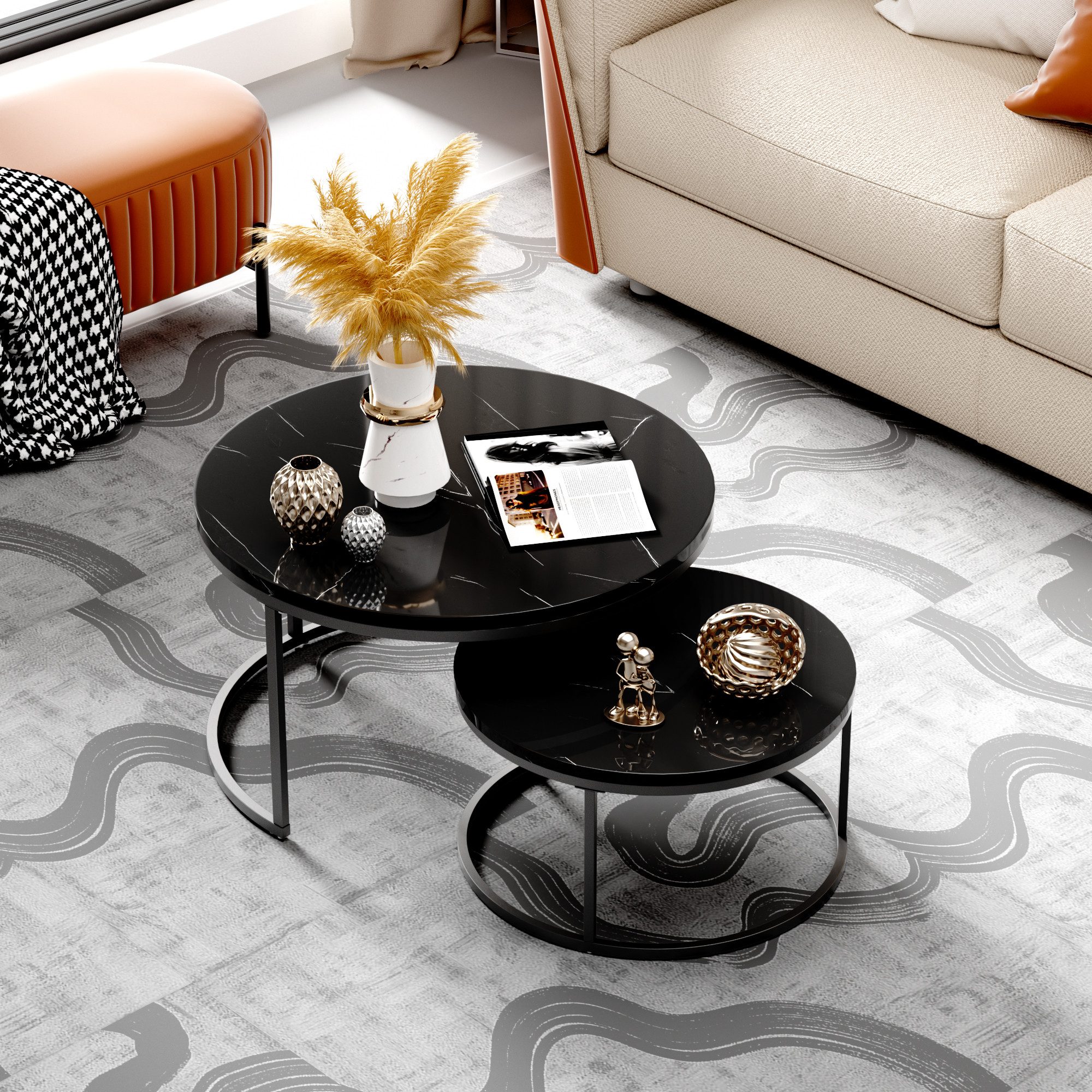 OKWISH Couchtisch Sofatisch (Wohnzimmertisch, Sofatisch, 2-St., günstig online kaufen