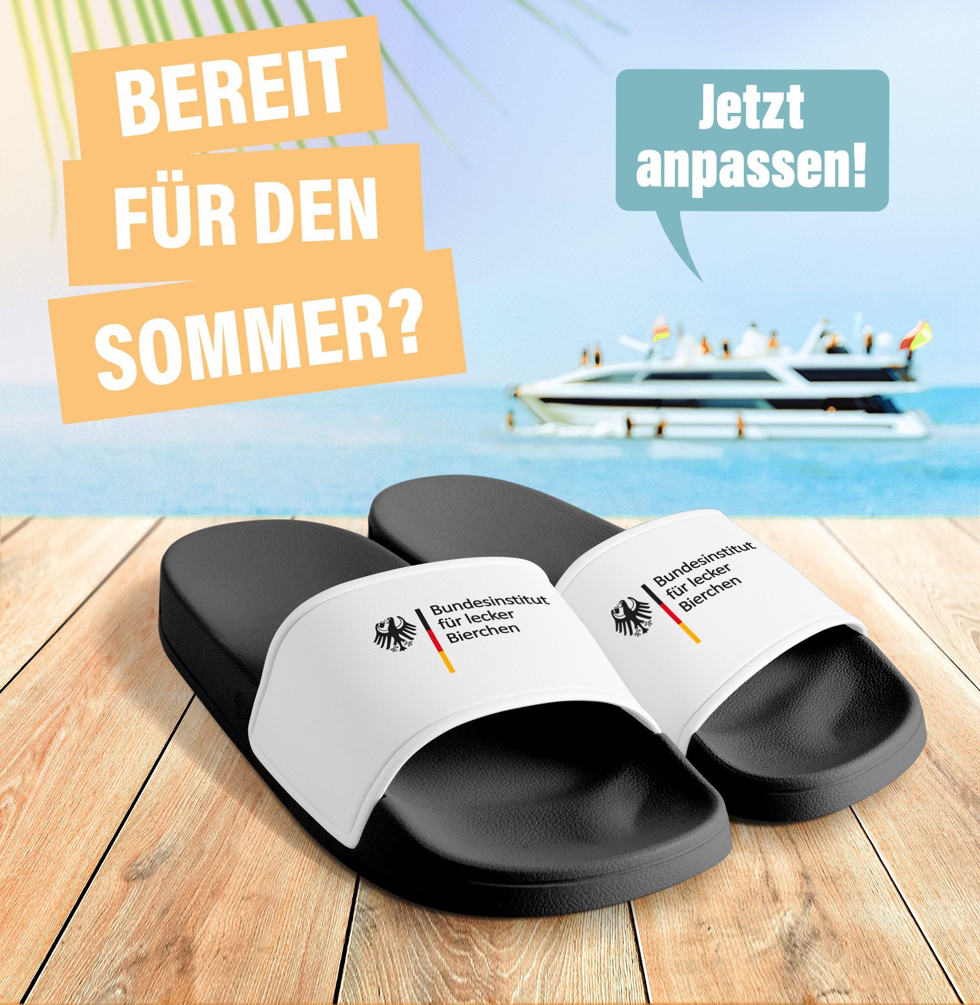 MoonWorks Badeschlappen Badelatschen Unisex mit Aufdruck Bundesinstitut für günstig online kaufen