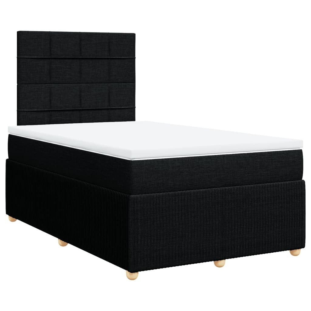Bett Boxspringbett mit Matratze Schwarz 120x200 cm Stoff