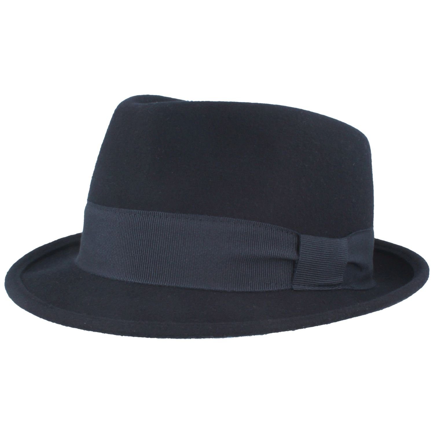 Breiter Filzhut Dezenter Trilby mit Rips-Garnitur günstig online kaufen