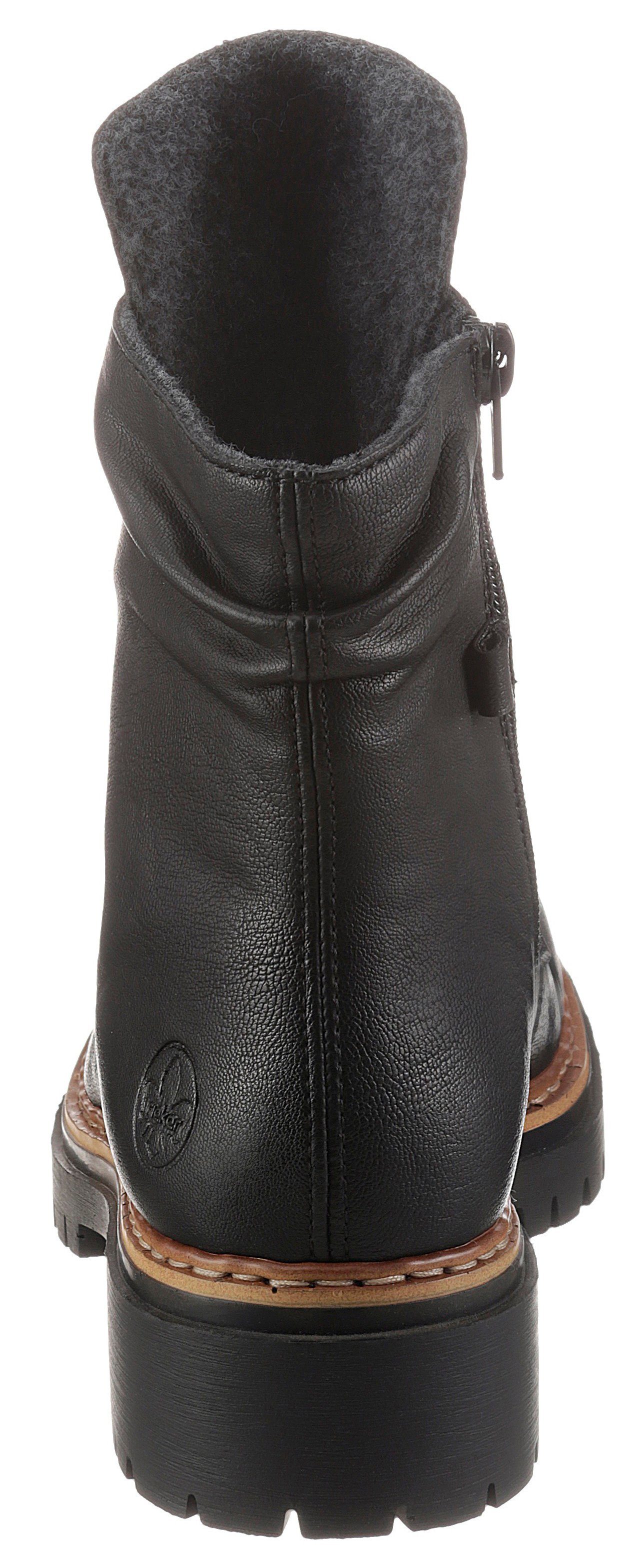 Rieker Schnürboots, Stiefelette, Profilsohle, Blockabsatz, mit günstig online kaufen