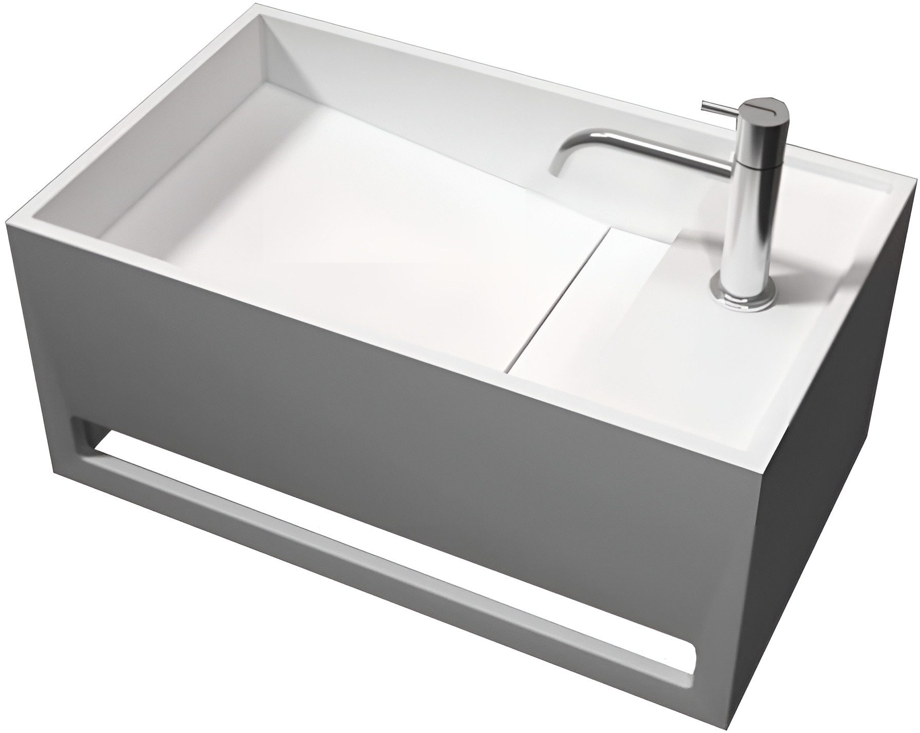 Bernstein Waschbecken PB2078, aus Mineralguss - 50 x 30 x 22 cm - Weiß matt günstig online kaufen