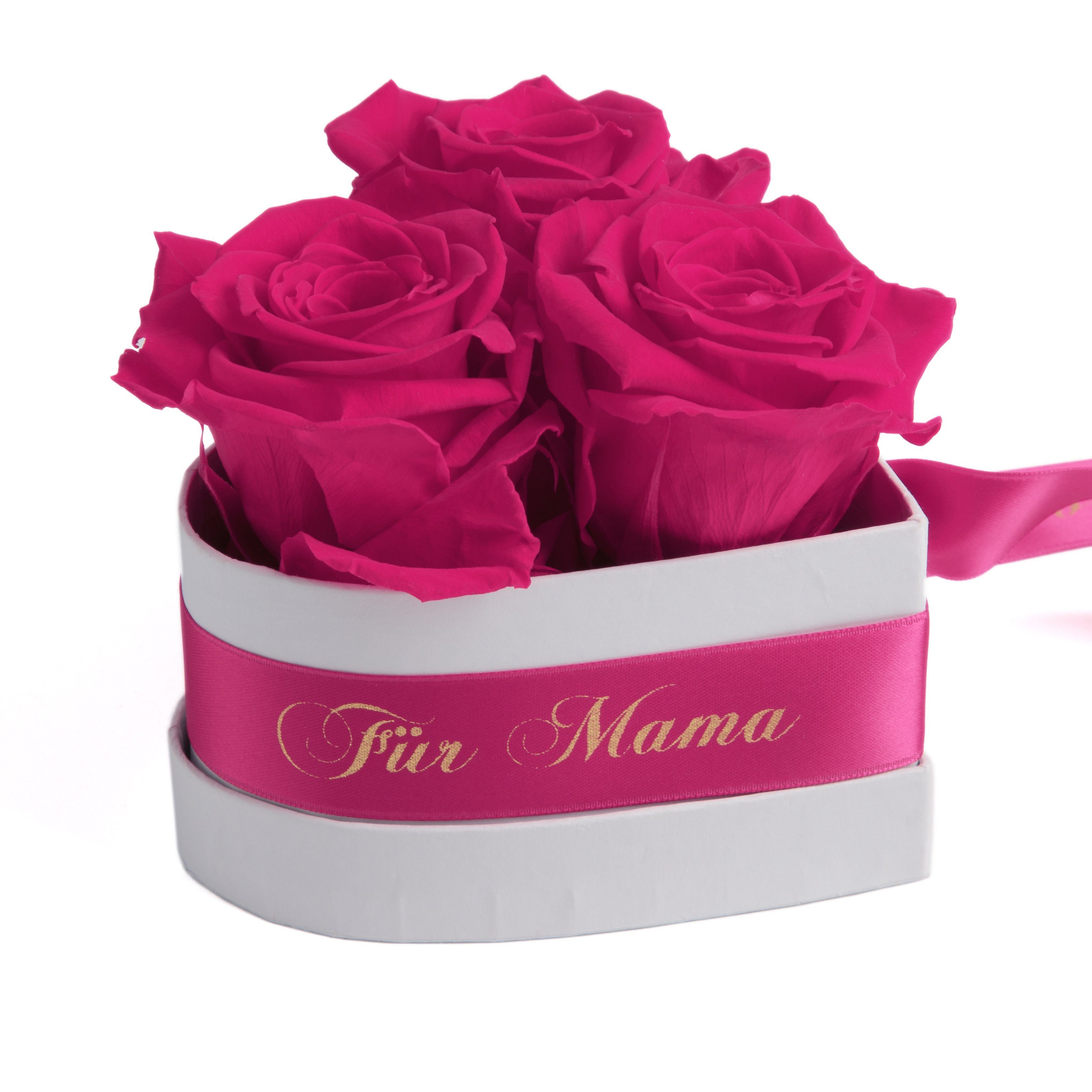 Kunstblume Rosenbox Herz 3 Infinity Rosen günstig online kaufen