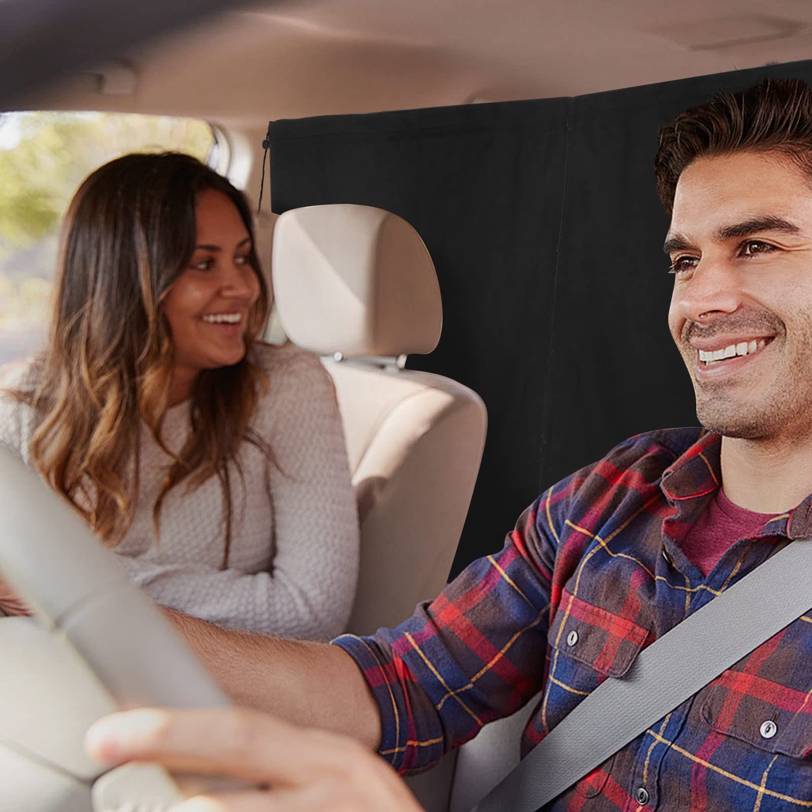 FOUORTUNATE-BEE Fensterfolie Auto Sichtschutz Vorhang, Trennvorhang für Pkw und Wohnmobil, Camping Vorhang für Reisen, Ruhepausen und mehr Privatsphäre – Bild 2 von 5