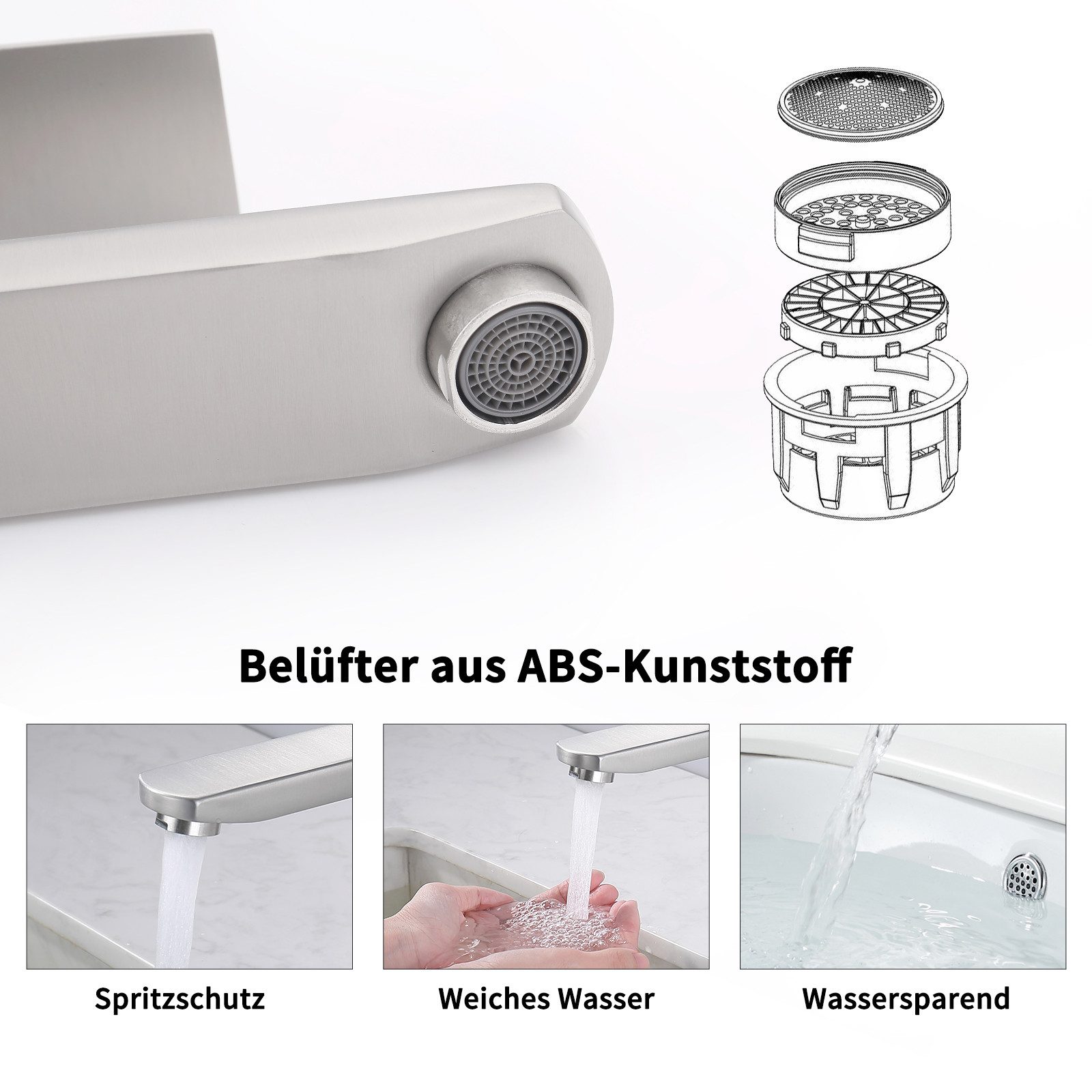 HOMELIVE Waschtischarmatur Zweierpack Wasserhahn Bad Badarmatur günstig online kaufen