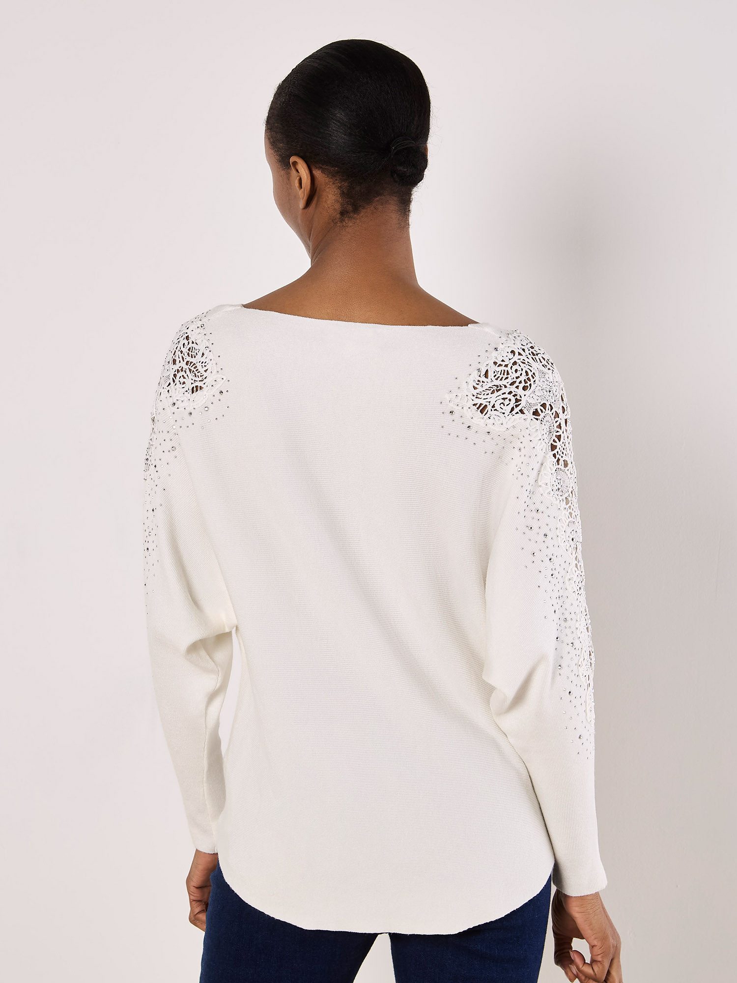 Apricot Strickpullover Rundhalspullover, mit Strass günstig online kaufen