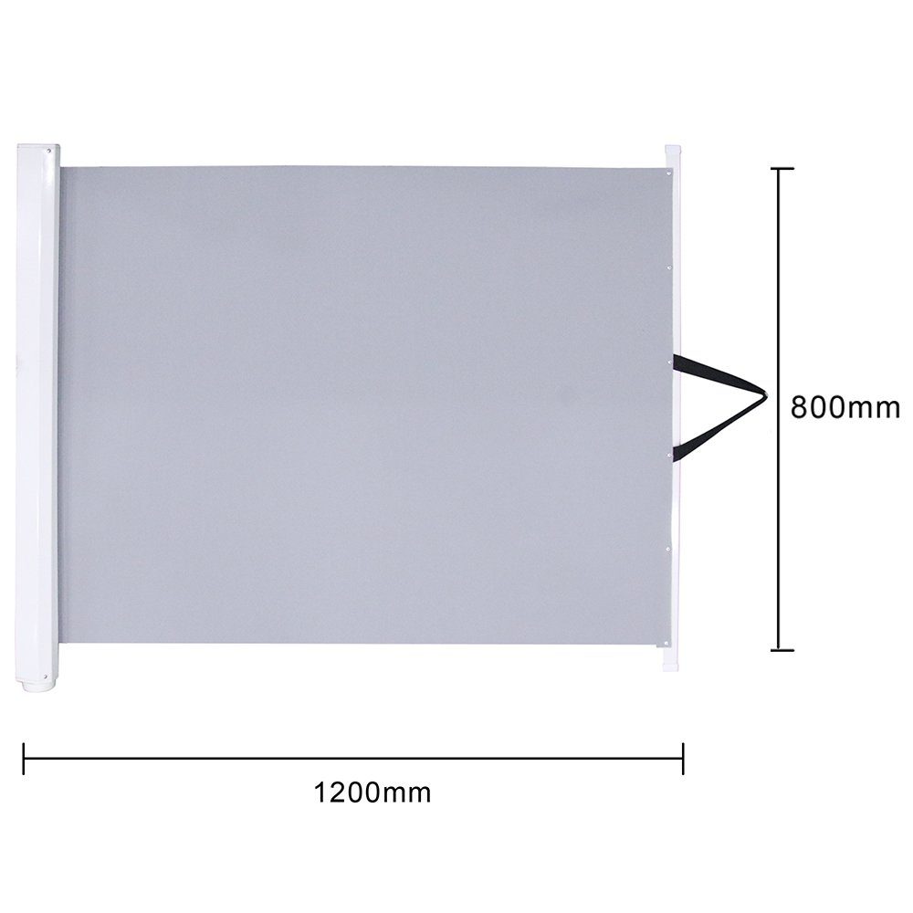 Melko Treppenschutzgitter Treppenschutzgitter ausrollbar bis 120 cm, 80 cm hoch, Wandmontage (Einzelset, 1 St., Set bestehend aus Treppenschutzgitter mit Befest – Bild 5 von 5