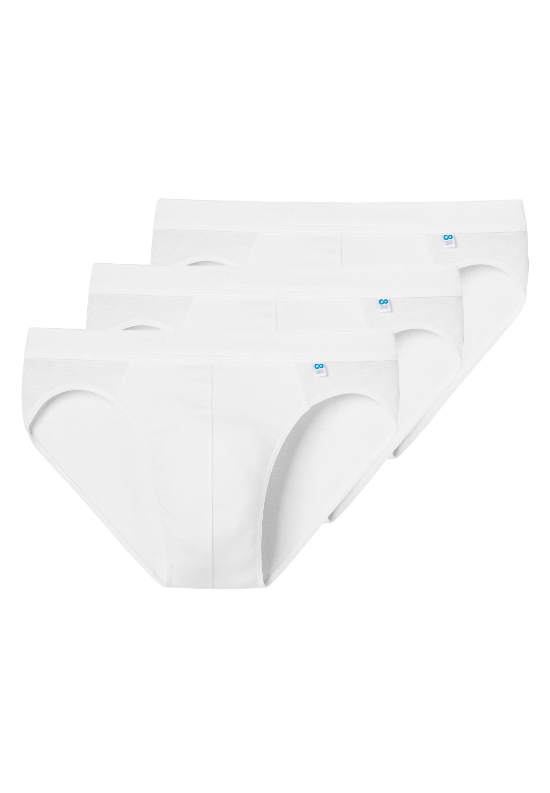 Schiesser Slip Cotton Passform Rio (Spar-Set, Pack 3-St) Long Unterhose Baumwolle Weiß - 3er - - Eingriff Perfekte Ohne Slip Life 