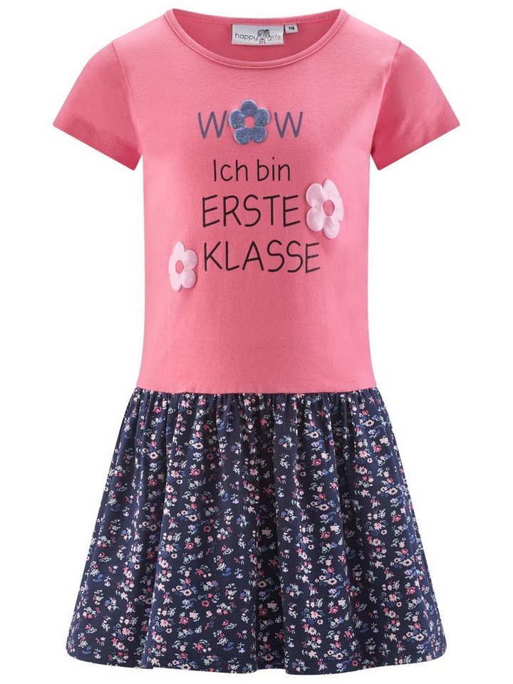 happy girls Jerseykleid Jerseykleid kurzarm erste Klasse (1-tlg) Glitzer