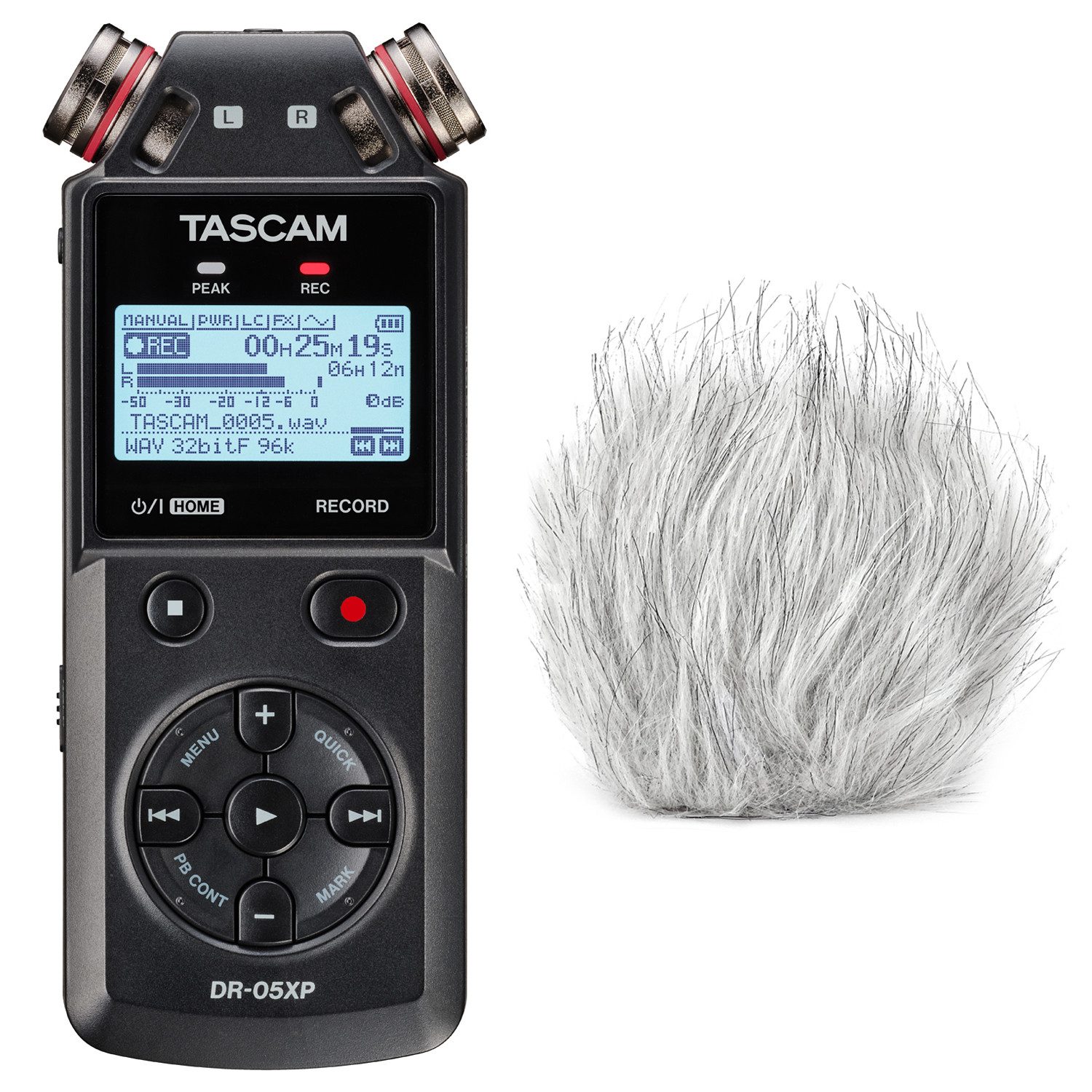 Tascam Tascam Audio-Recorder DR-05XP mit Windschutz Digitales Aufnahmegerät (Vorteils-Set mit Windschutz)