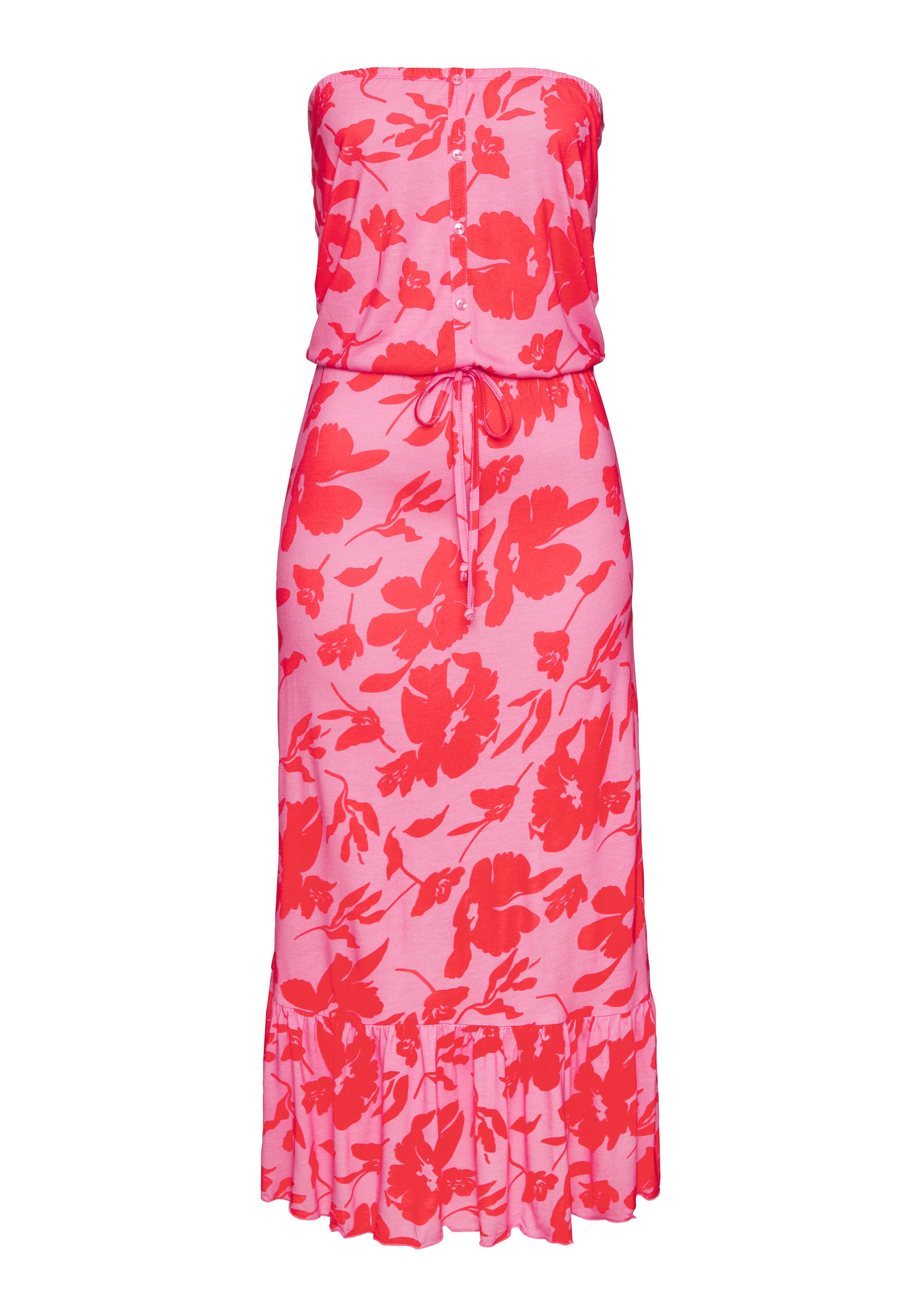 LASCANA Midikleid in floralem Design mit Volant am Rocksaum günstig online kaufen