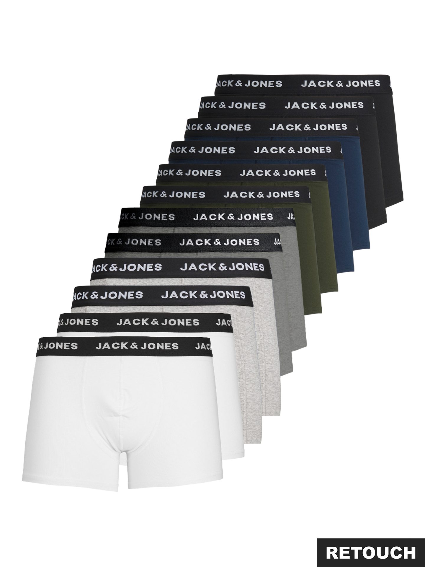 Jack & Jones Trunk JACSOLID Stretchkomfort, elastisch, bequem mit sportlichem Look (Packung, 12-St) bedruckt, modisch, eng anliegend, Baumwollmischung, Bündchen