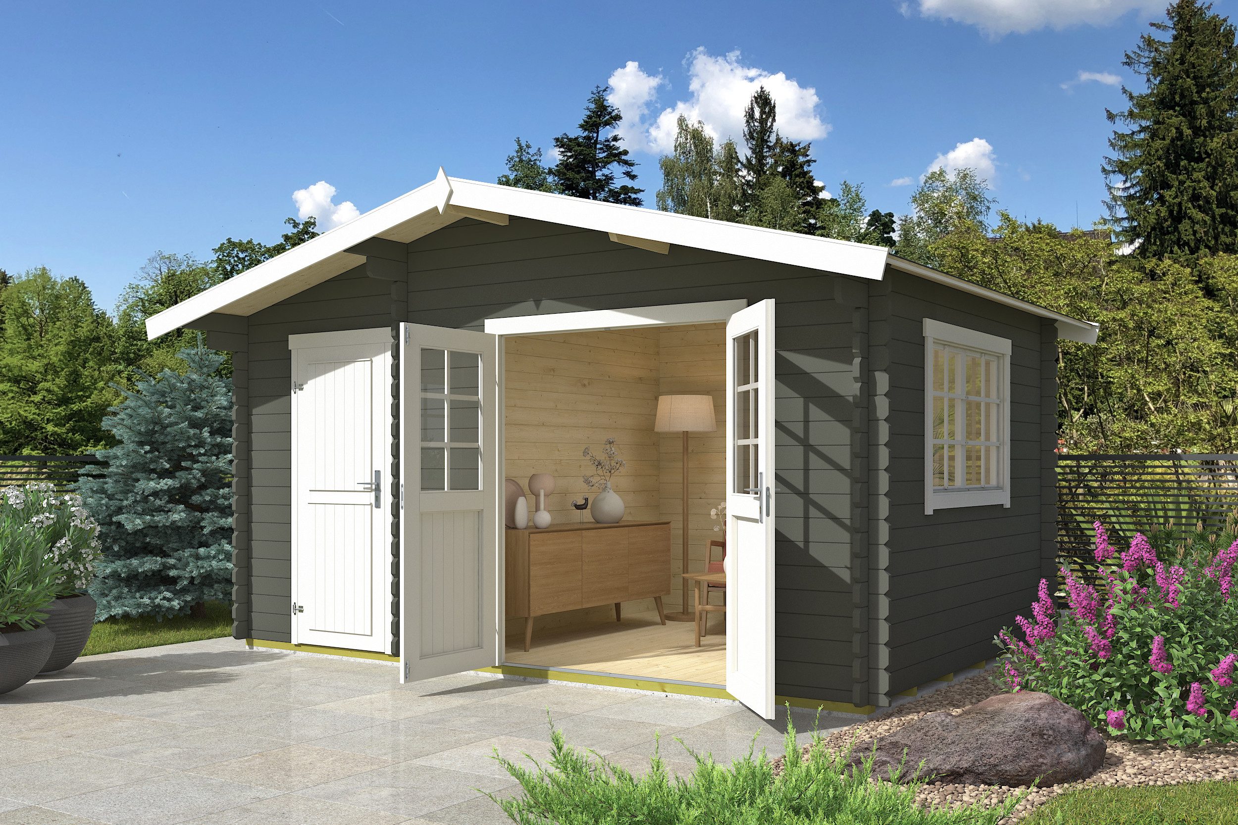 Nordic Holz Gartenhaus 2-Raum Haus Keila 34, BxT: 475,9x350 cm