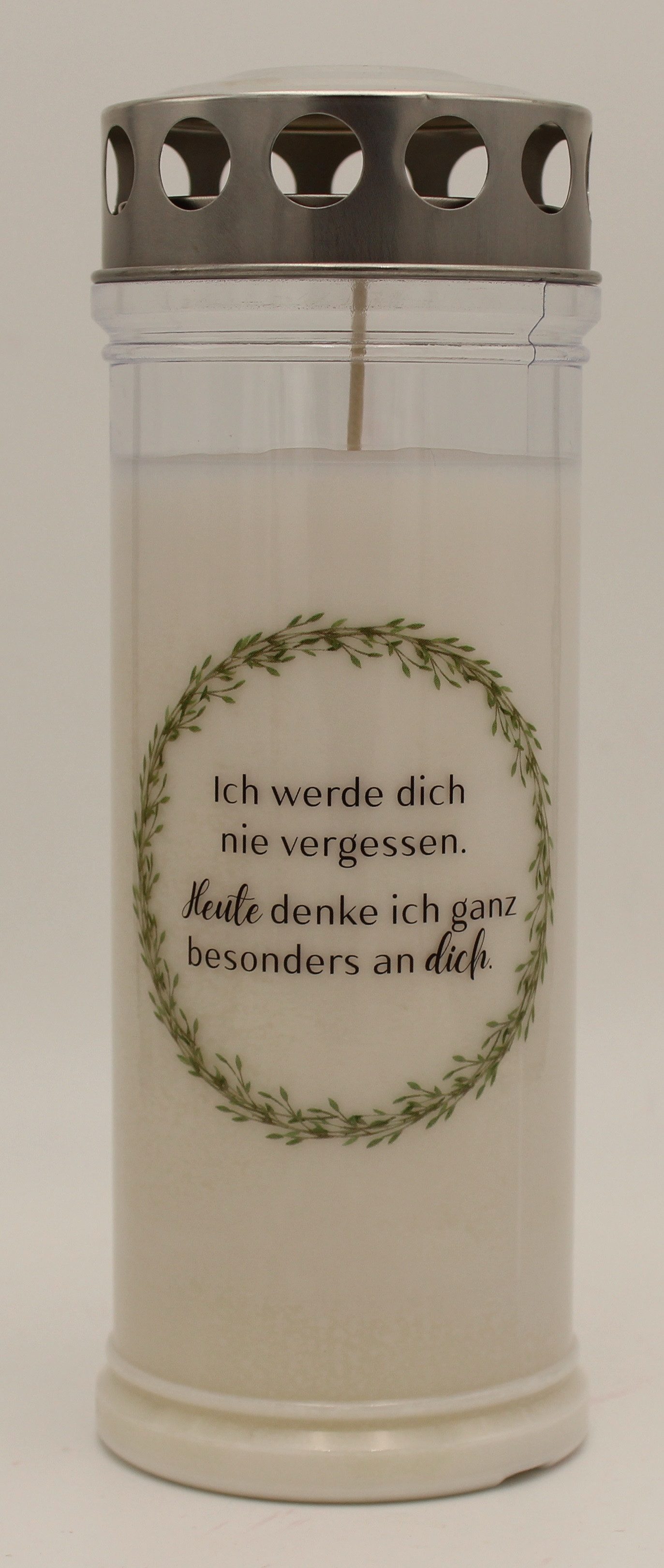 Kopschitz Kerzen Grabkerze 7-Tage-Brenner Grabkerze – Transparent Ich werde dich nie vergessen