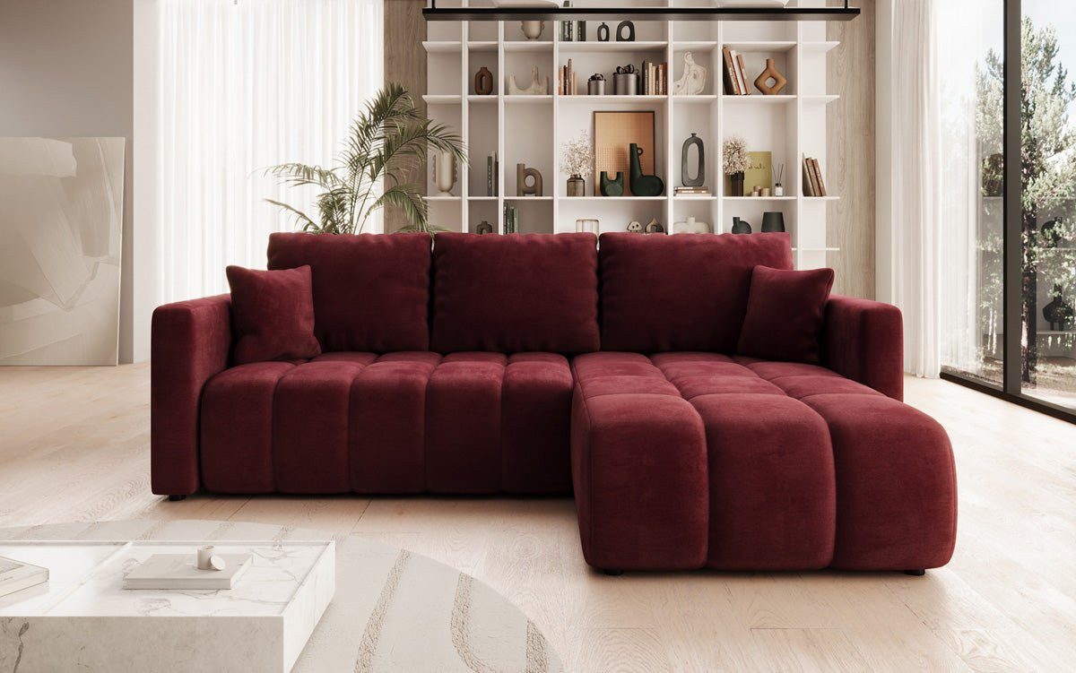 Luxusbetten24 Schlafsofa Designer Sofa Beatrice L in Samt, mit Schlaffunktion und Stauraum