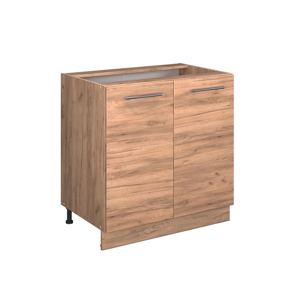Vicco Unterschrank Fame-Line, Goldkraft Eiche/Goldkraft Eiche, 80 cm mit Regal, ohne A... (1-St)