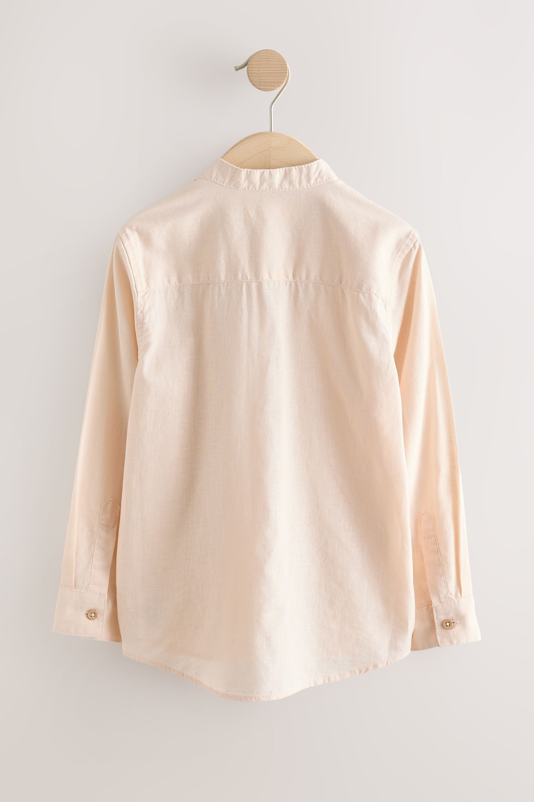 Next Langarmhemd Langärmeliges Hemd mit Grandadkragen (1-tlg)