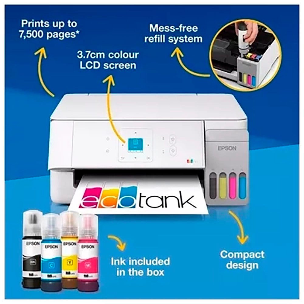 Epson EcoTank ET-2926 Multifunktionsdrucker, (WLAN (Wi-Fi), LAN (Ethernet), Wi-Fi Direct)